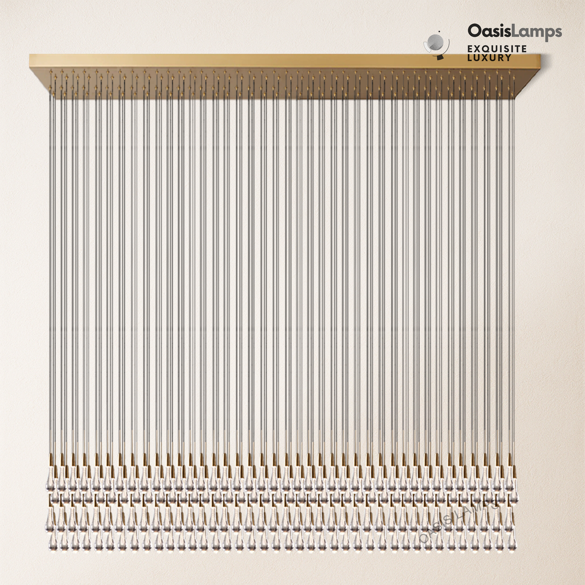 Elara Solitaires Linear Crystal Chandelier 37'' 50'' 70'' 87" 120"W#color_brass,size_120"-160lights