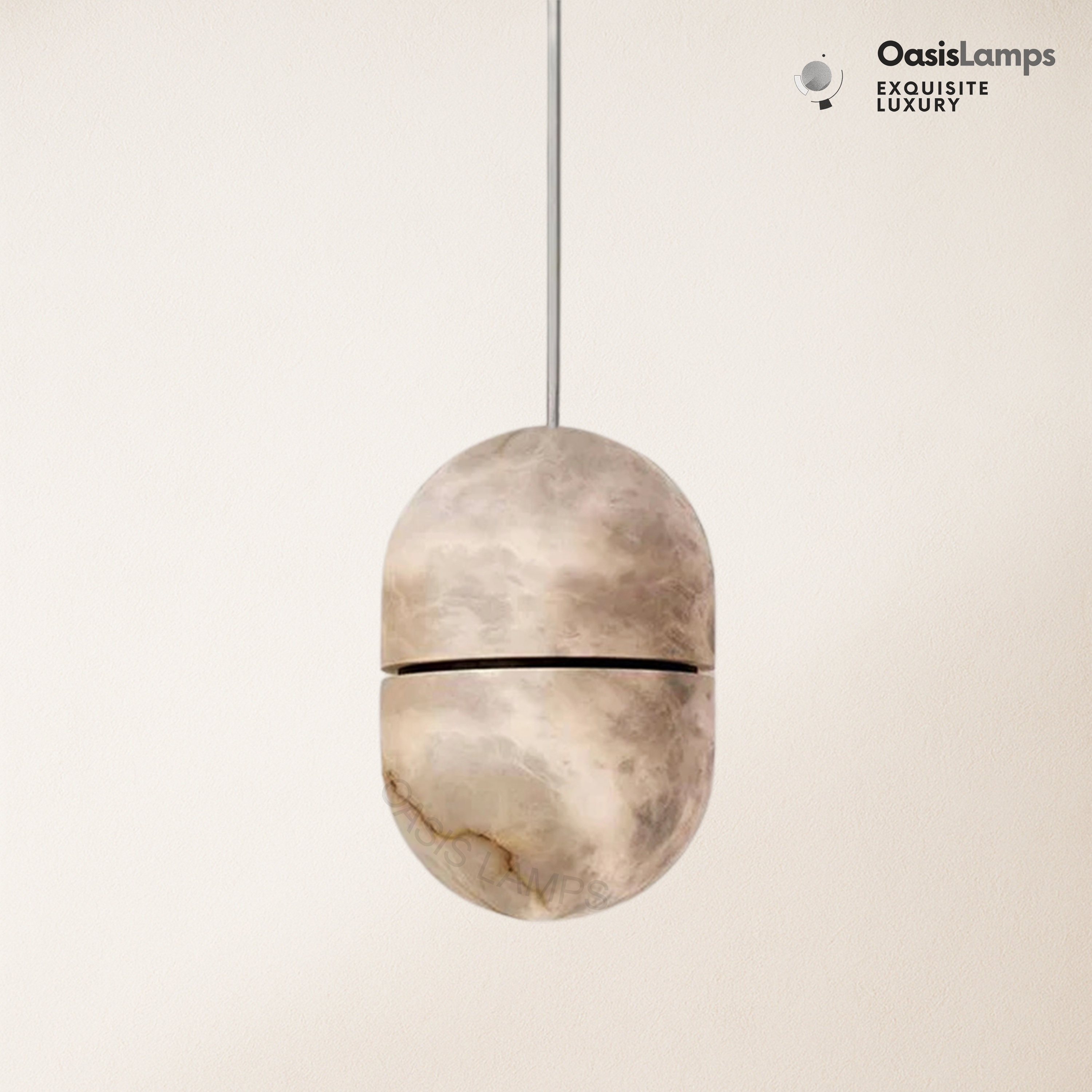 Hecate Alabaster Oval Large Art Pendant Light