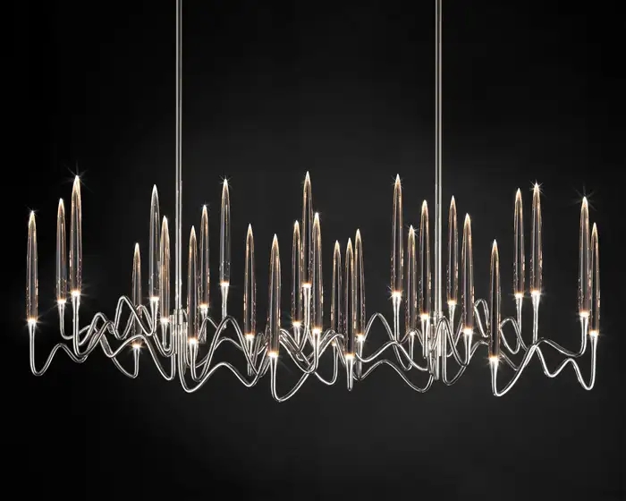 Pezzo Crystal Long Chandelier L78'' 59''  40''