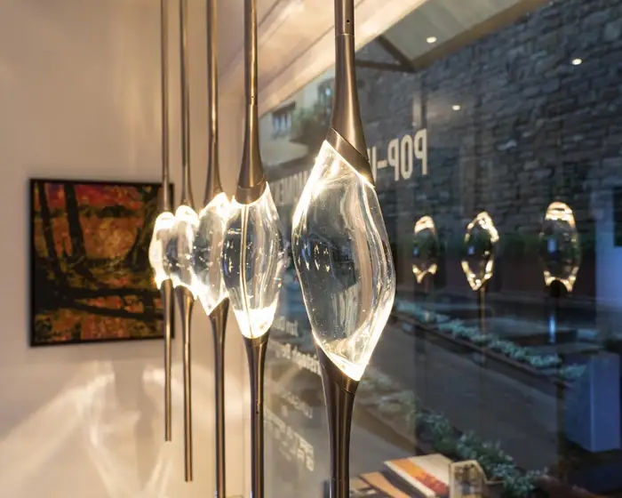 PEZZO 5-CRYSTAL Long Chandelier L51'' 59''