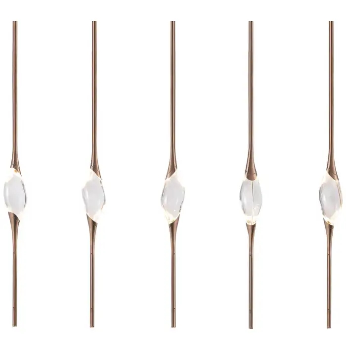 PEZZO 5-CRYSTAL Long Chandelier L51'' 59''