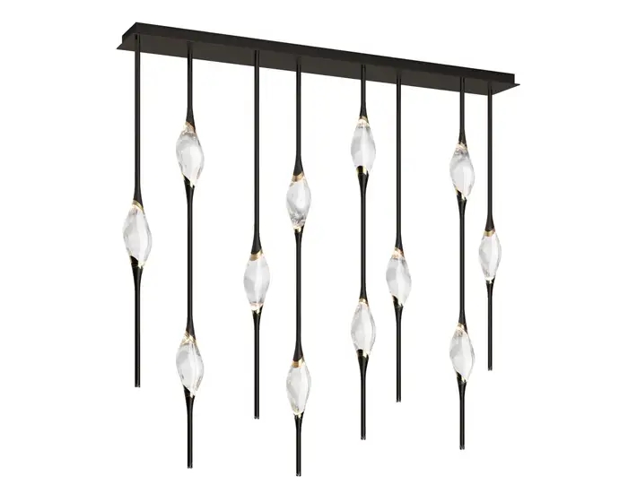 PEZZO 5-CRYSTAL Long Chandelier L51'' 59''
