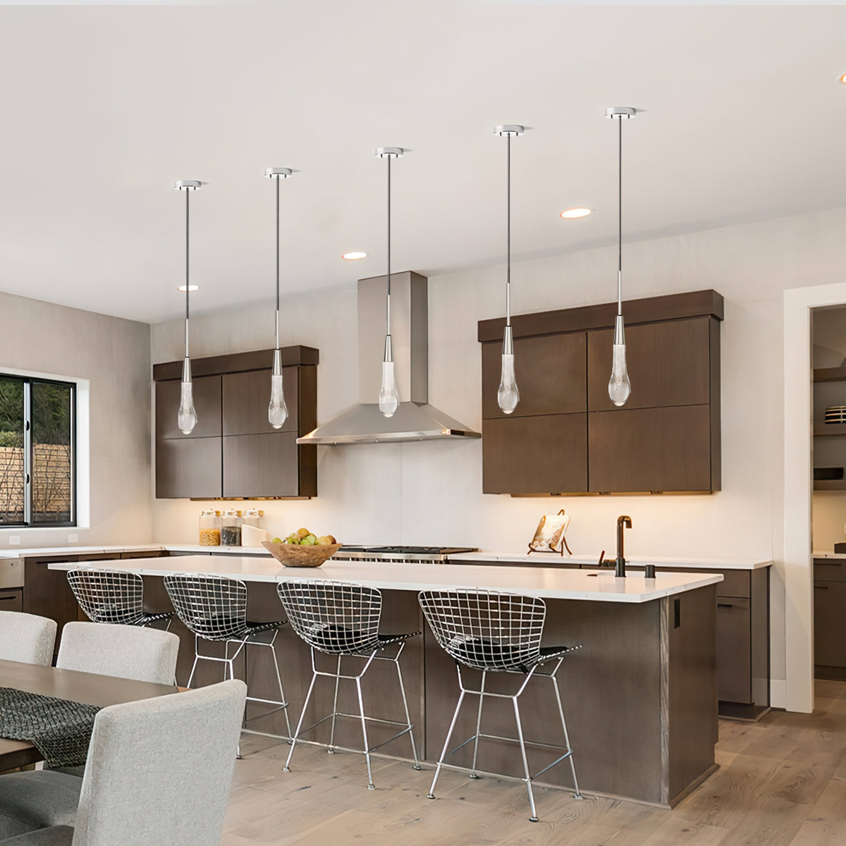 Elara Solitaires Crystal Pendant 2'' 1 light 2 lights#color_nickel,size_1 lights