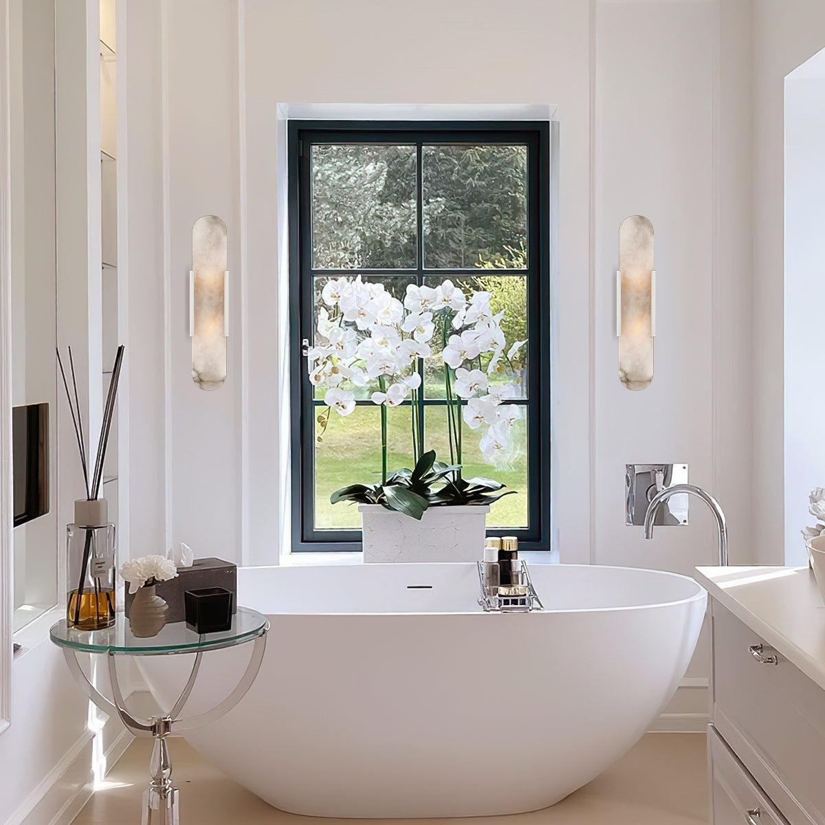 Theseus Alabaster Linear Sconce 10‘’ 20'' 28''H