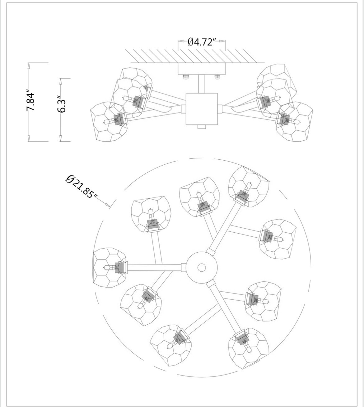 [Custom]Belle De Crystal Ball Chandelier 24"