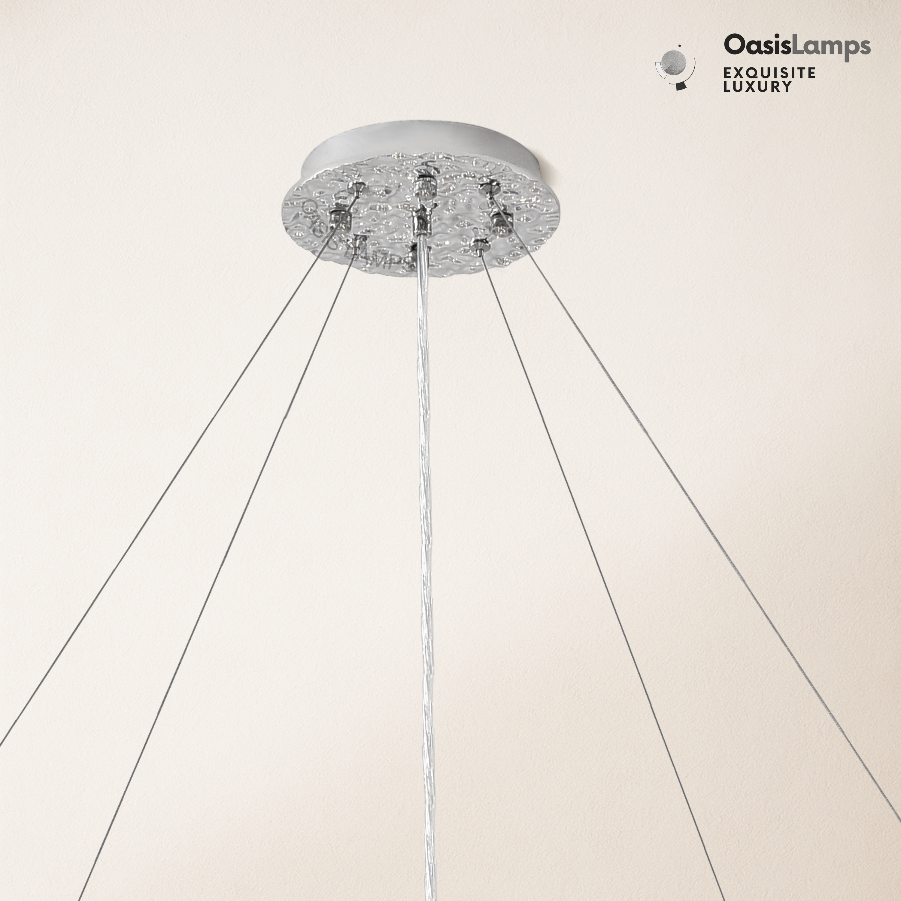 Lustre Branches Halo Chandelier 48"#color_Silver