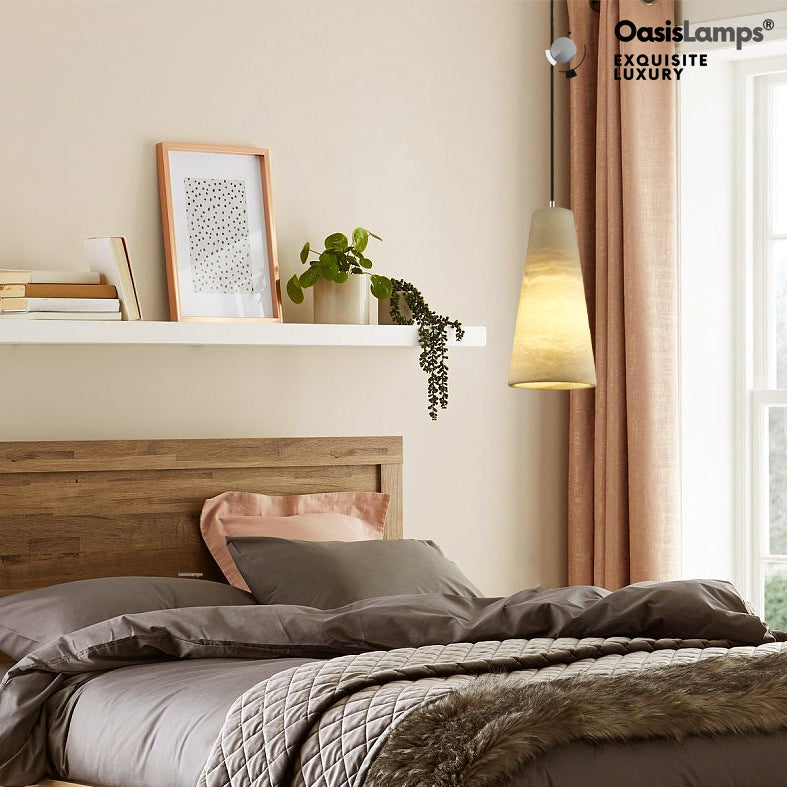 Capus Conical Alabaster Pendant#color_nickel