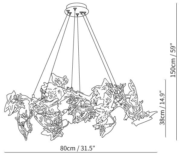 Maple Leaf Brass Chandelier