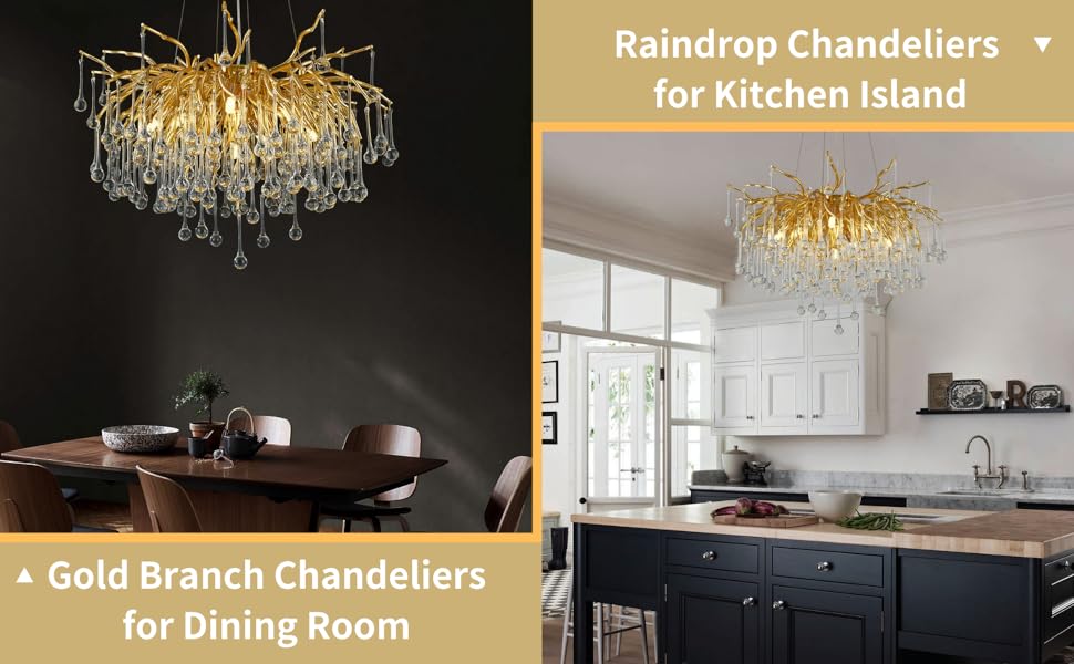 Raindrop chandeliers for dining room pendant lights kitchen island
