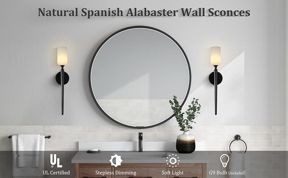 alabaster wall sconces