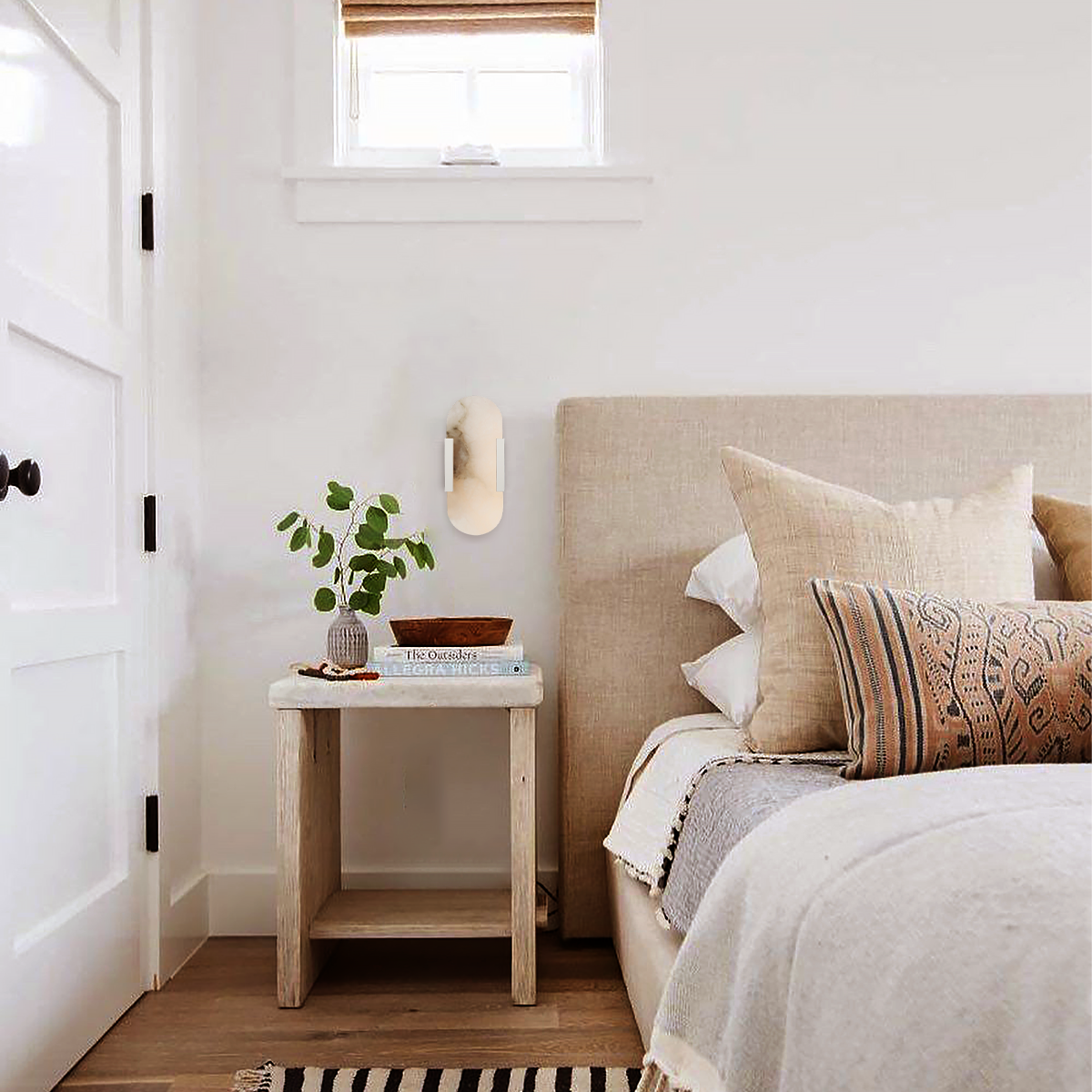 Alabaster Melange Elongated Wall Sconce 10"