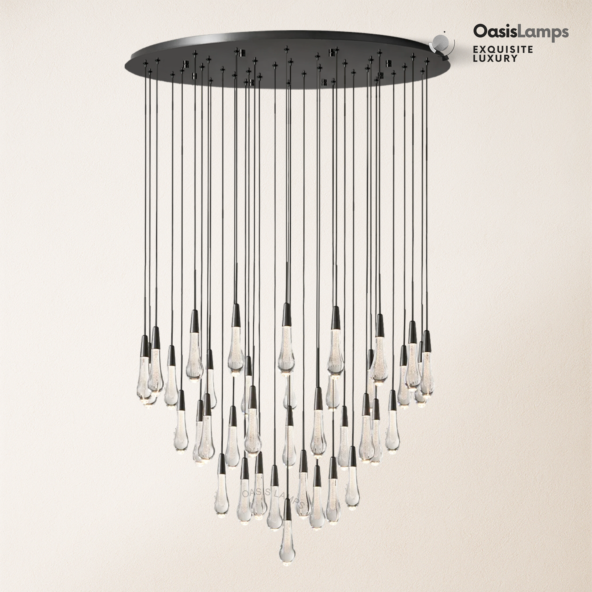 Elara Solitaires Round Crystal Chandelier 17'' 24'' 36'' 40'' 58''D#color_bronze,size_40"-40 lights