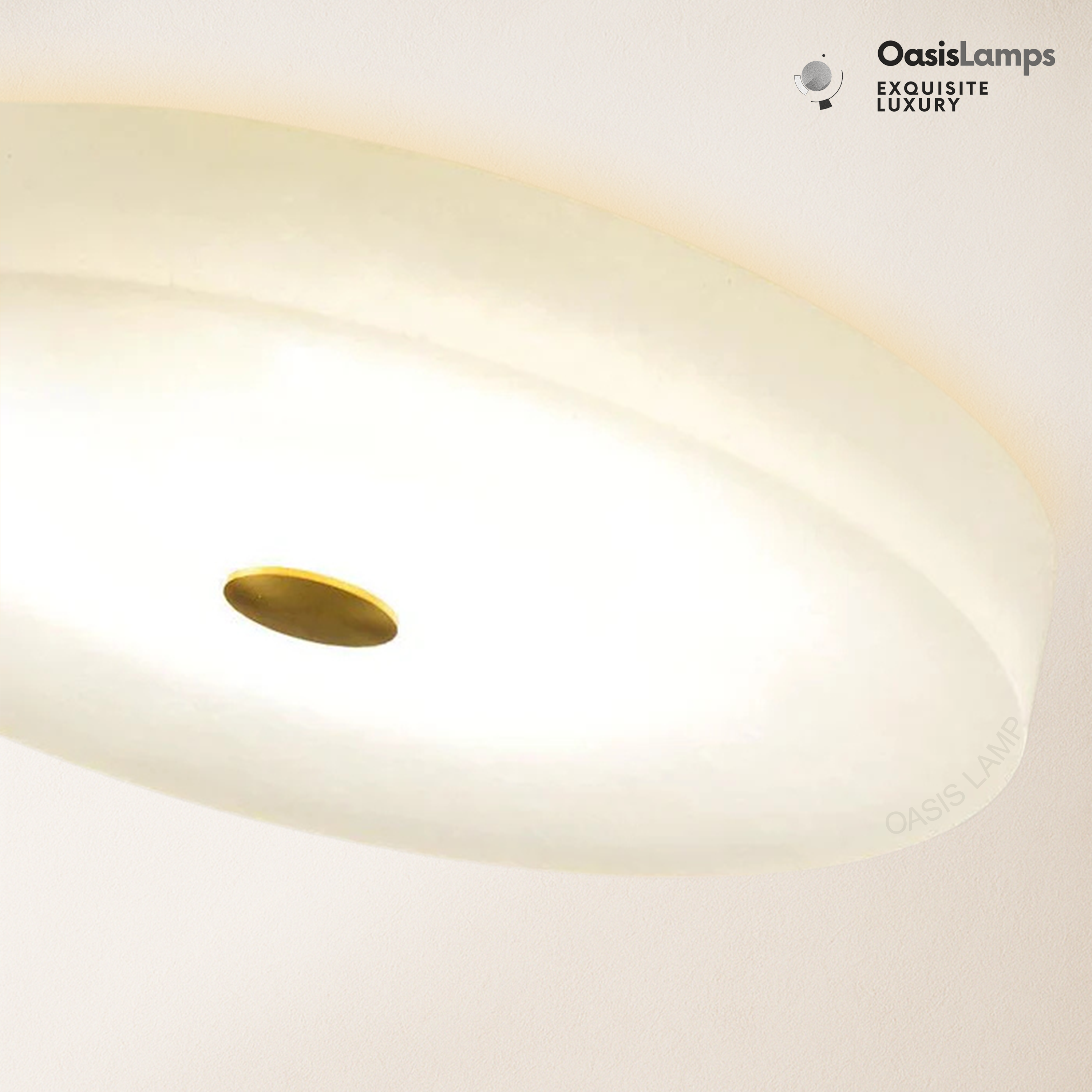 Egwent Alabaster Dish Recessed Circular LED Chandelier Flushmount