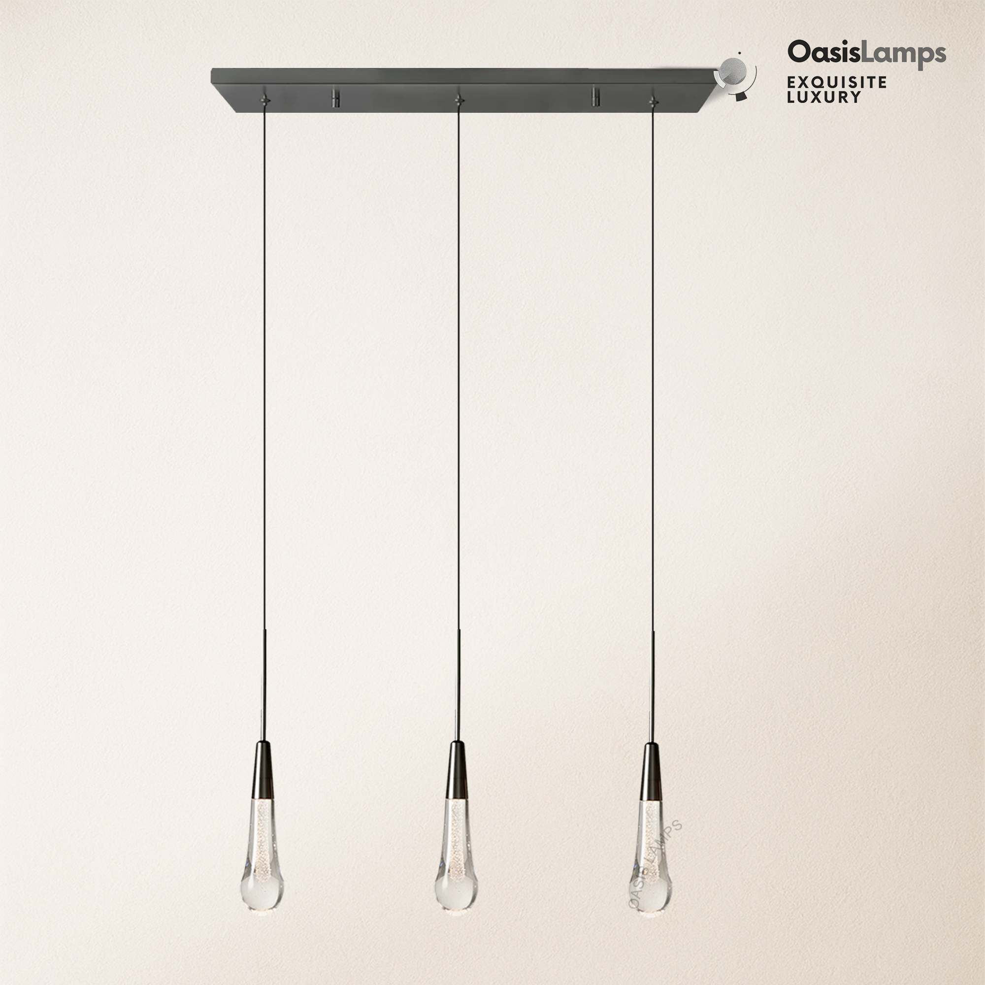 Elara Solitaires Linear Crystal Chandelier 22'' 35''W#color_bronze,size_22"-3 lights