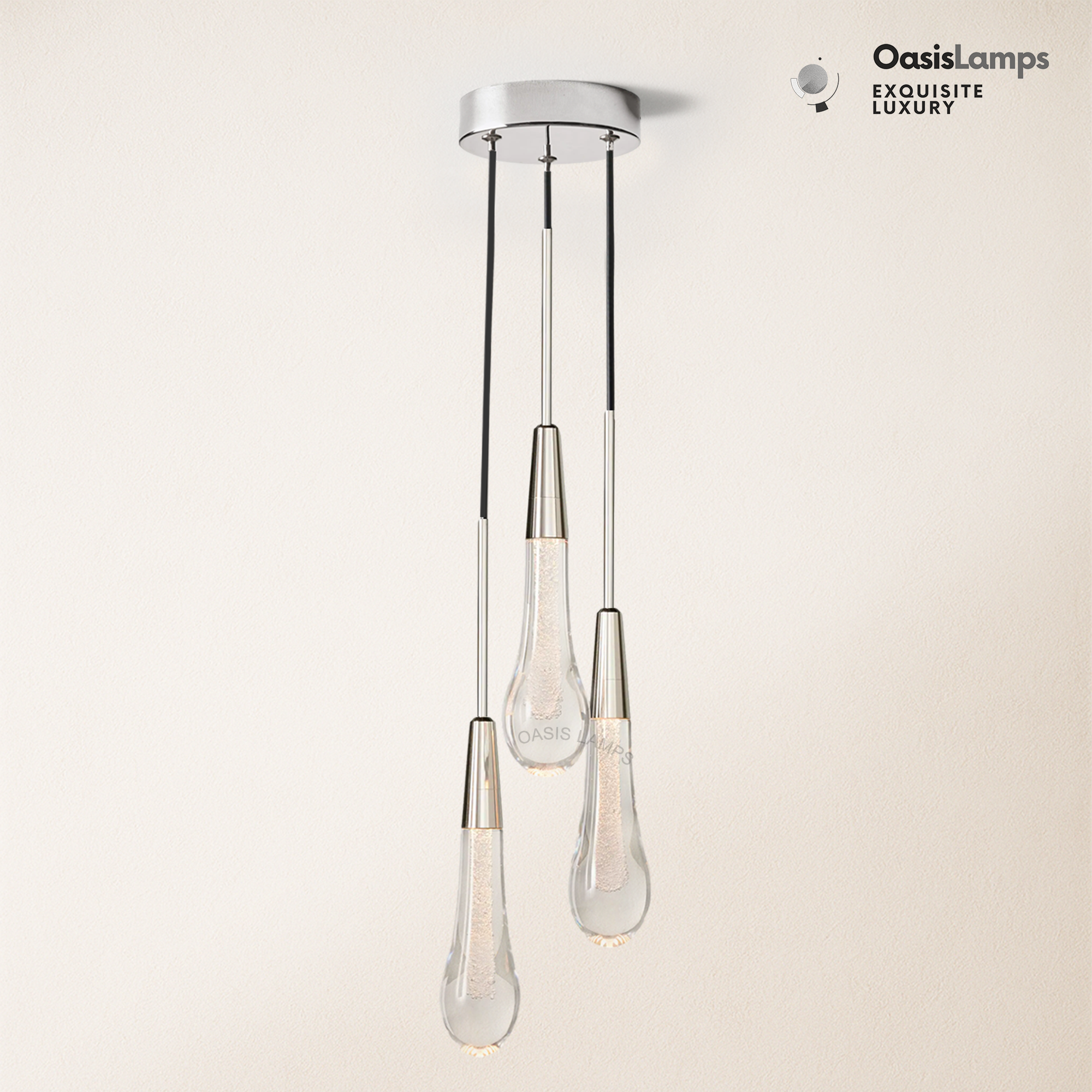 Elara Solitaires Round Crystal Pendant-3 lights 5 lights 7 lights#color_nickel,size_3 lights