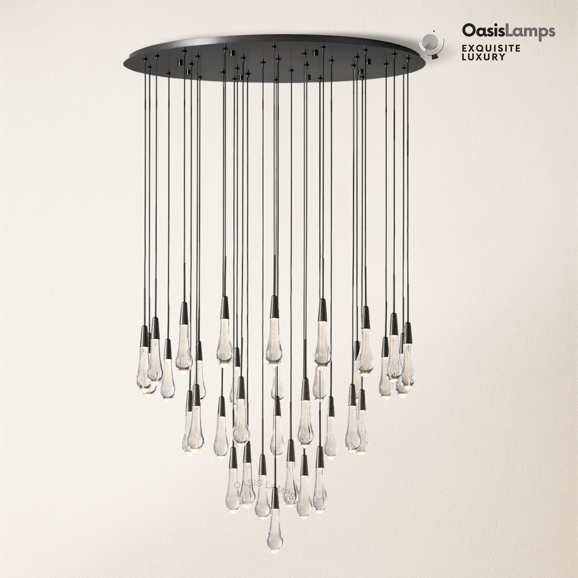 Elara Solitaires Round Crystal Chandelier 17'' 24'' 36'' 40'' 58''D#color_bronze,size_36"-34 lights