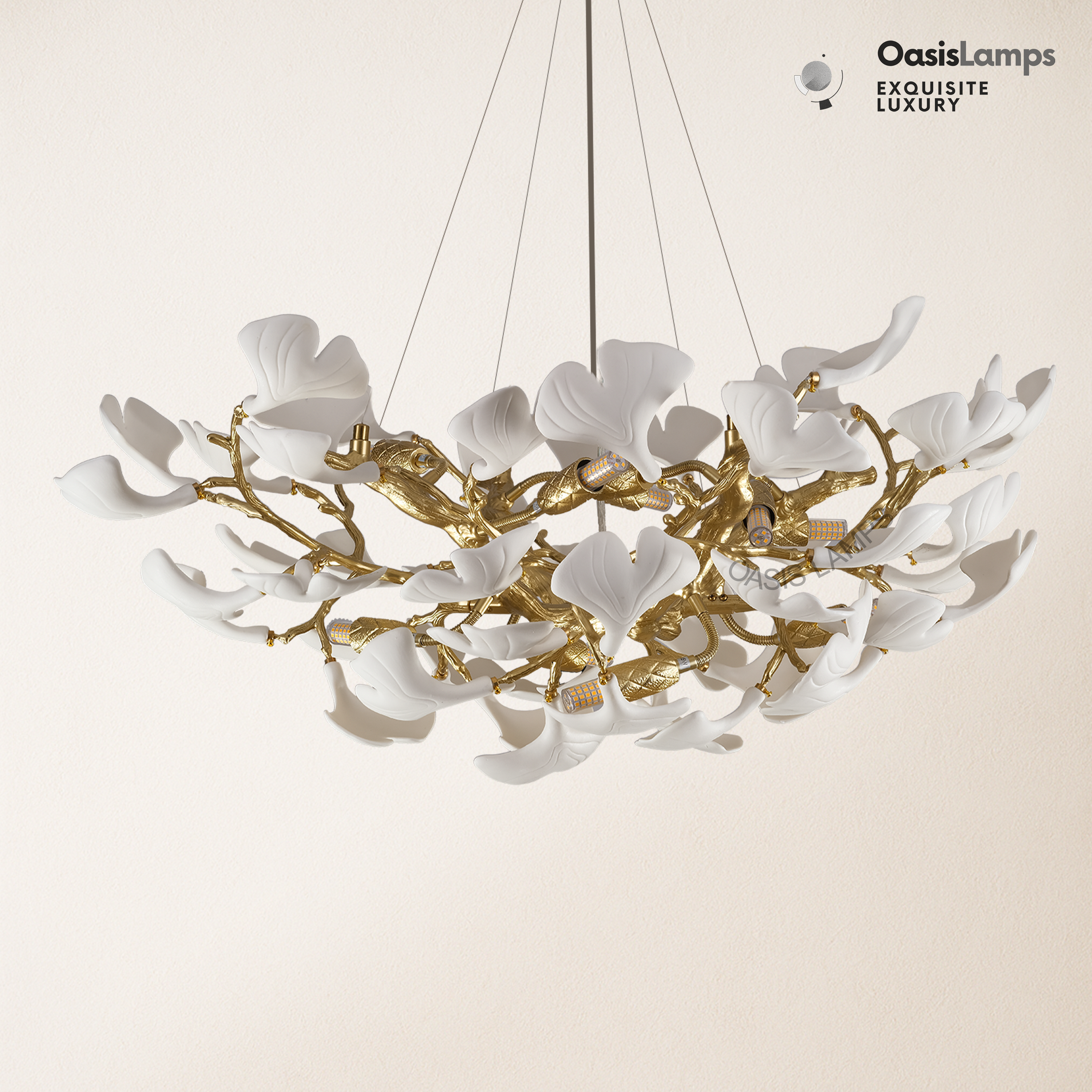 Twilight Branches Ceramic Glow Round Chandelier 32"D