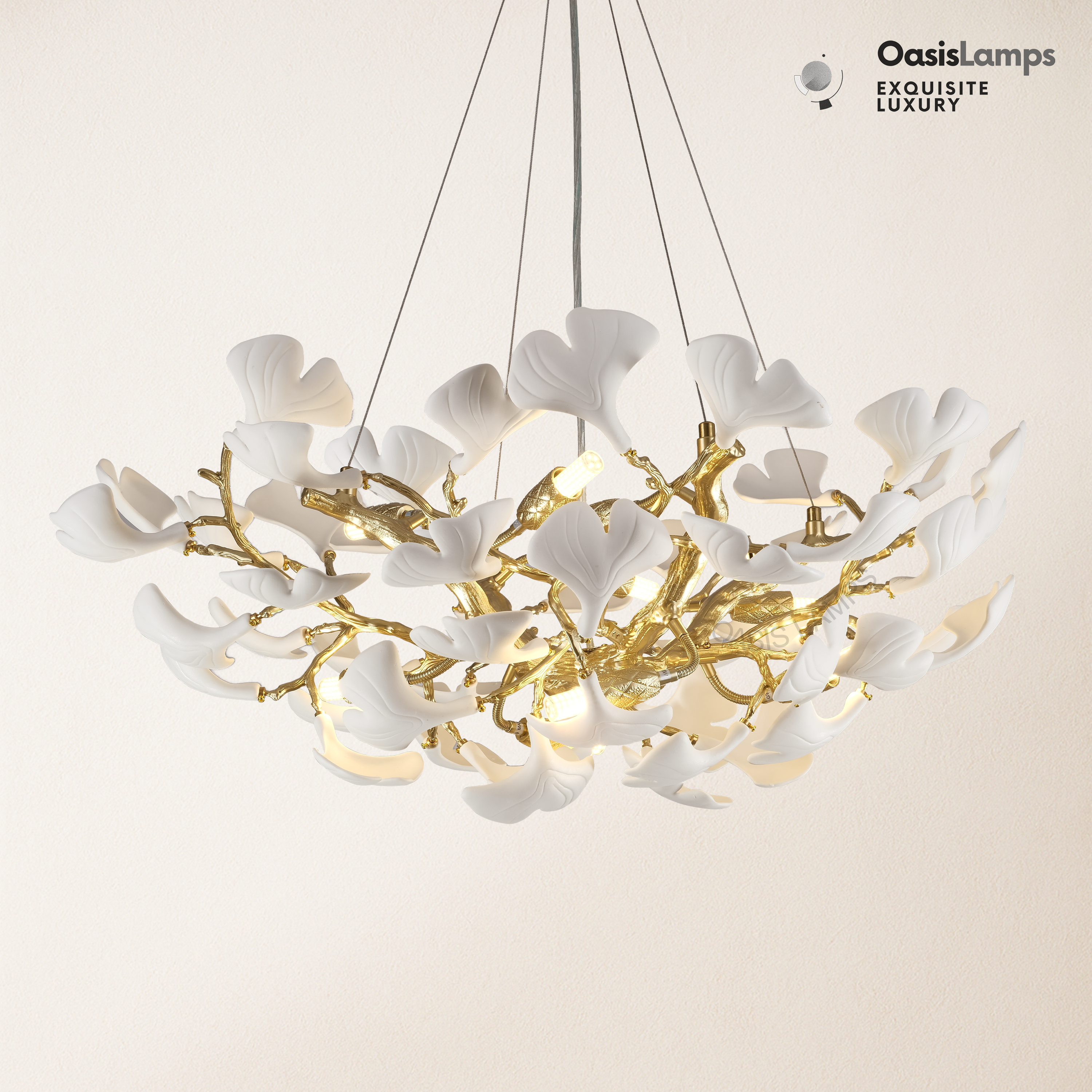 Twilight Branches Ceramic Glow Round Chandelier 32"D