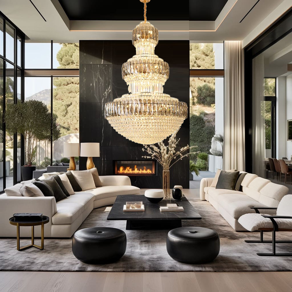 Vangoff Crystal Gold Chandelier