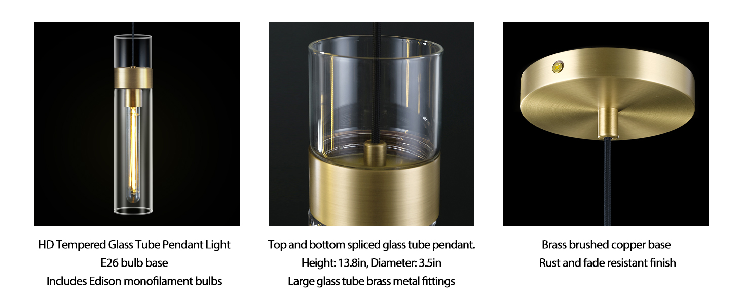 glass tube pendant light