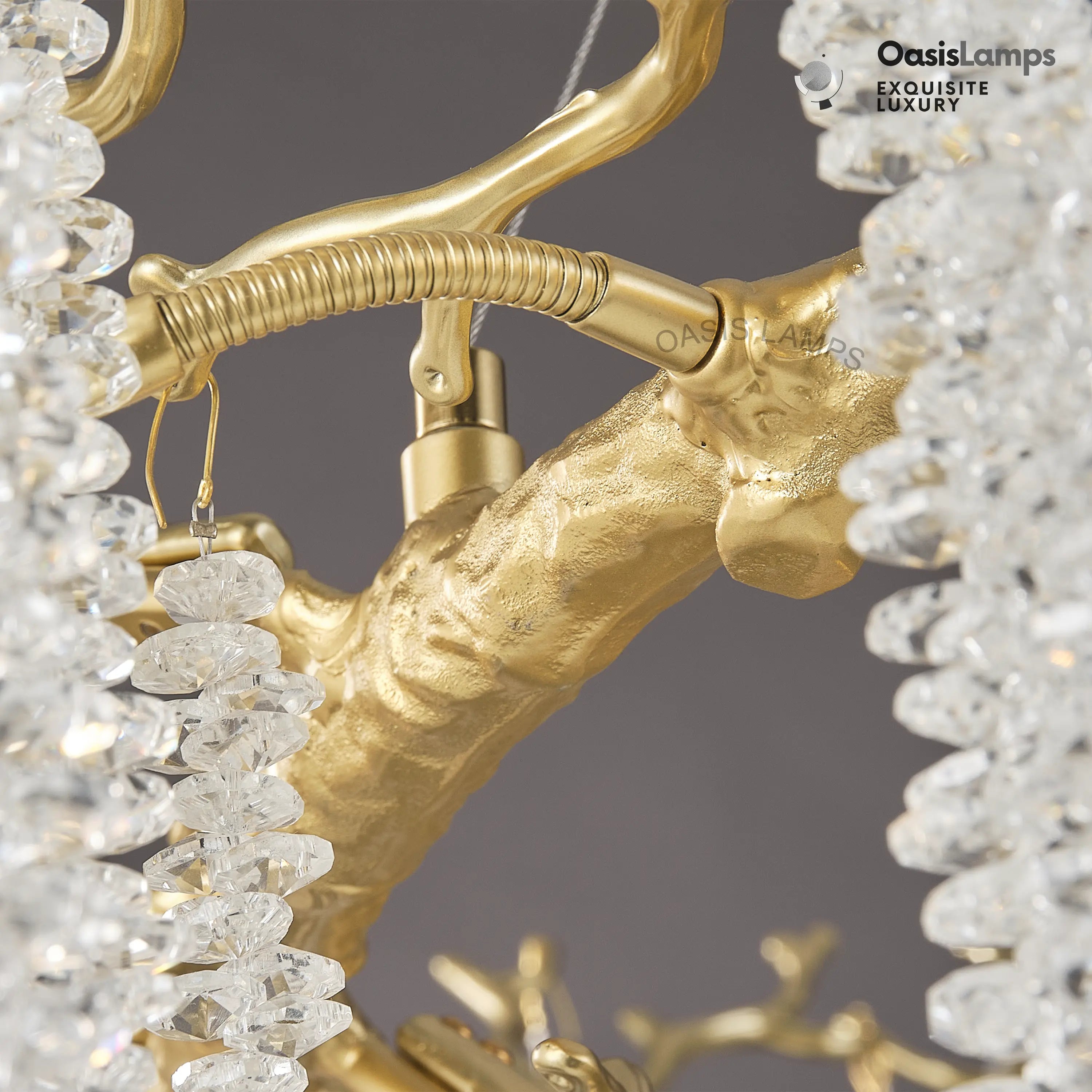 Snow Tree Branches Linear Chandelier 55''L#Color_Brass