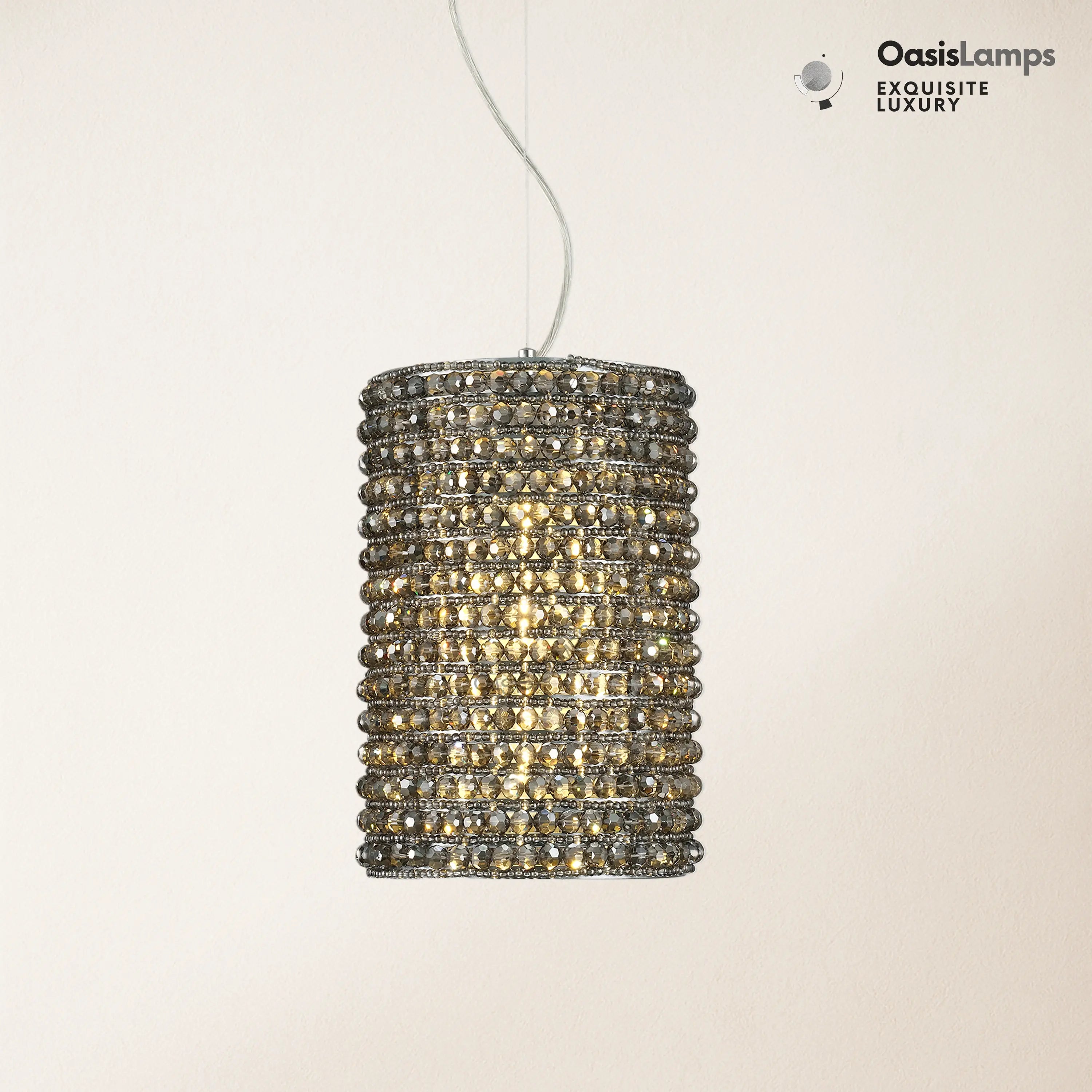 Stellar Beads Pendant Lights Smoke Clear 12"#Color_gray