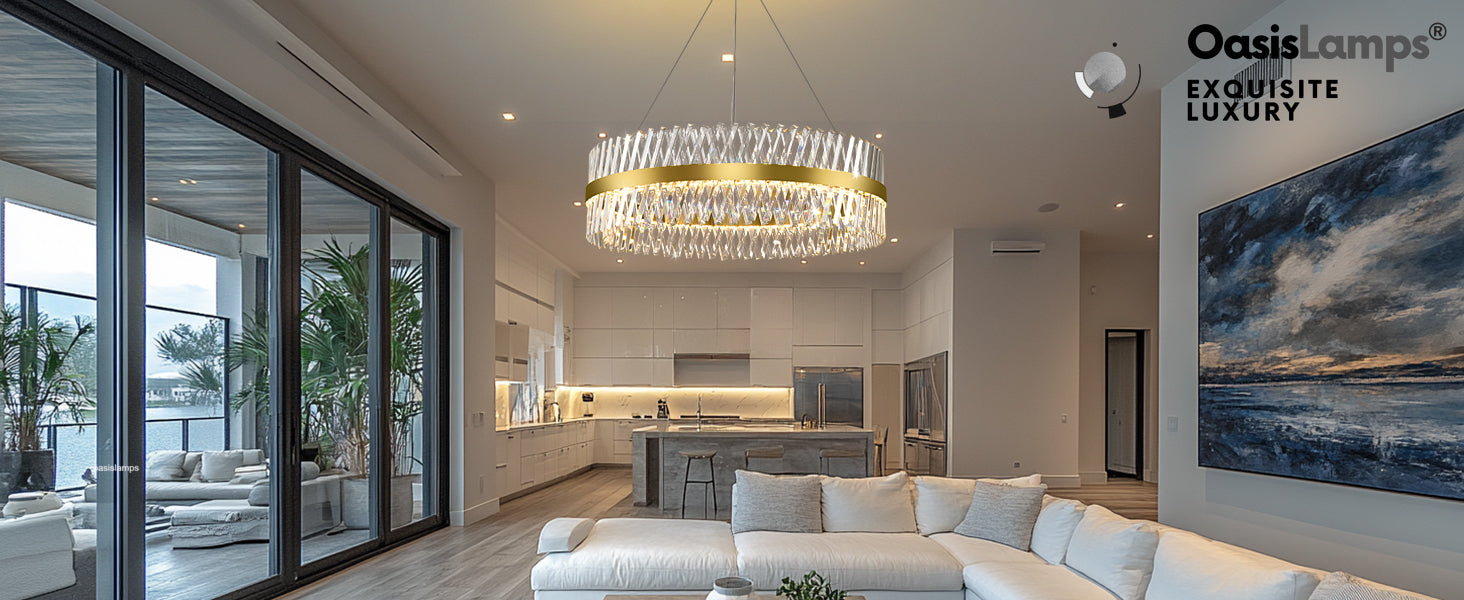 Vetro Prism Crystal Round Chandelier 23.6" 31.5" 40"D#Color_Brass,size_40"D