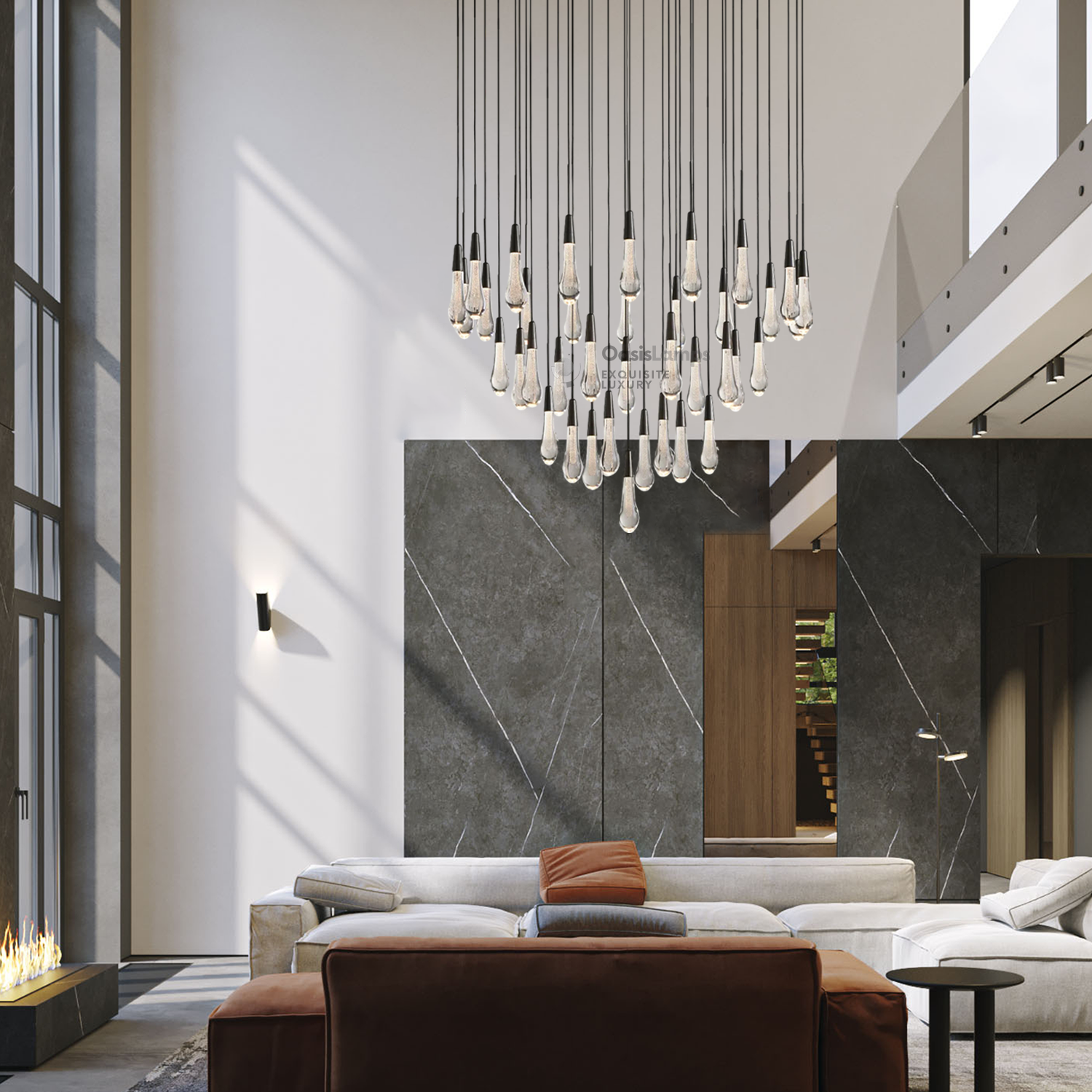 Elara Solitaires Round Crystal Chandelier 17'' 24'' 36'' 40'' 58''D#color_bronze,size_40"-40 lights