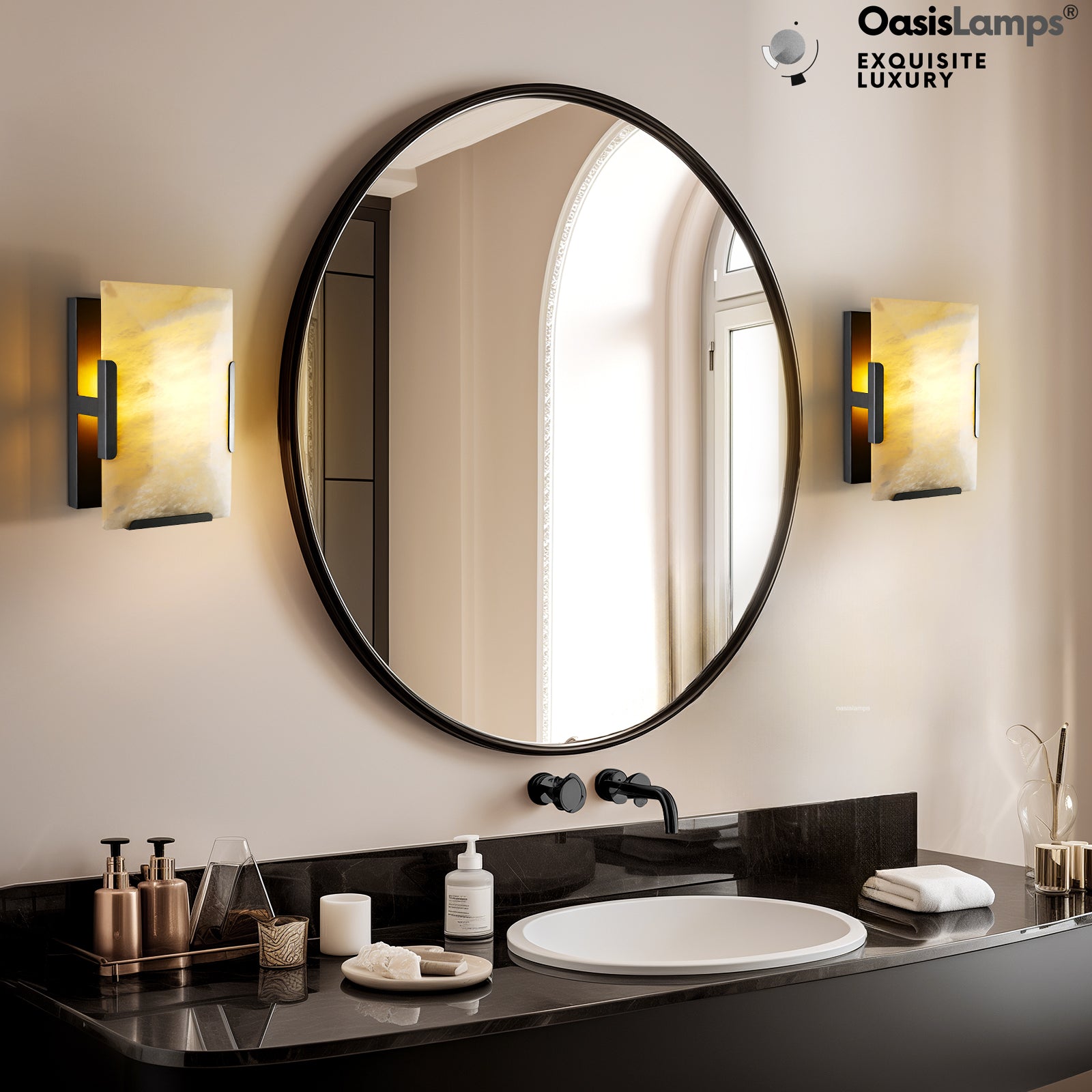 Maris Alabaster Wall Sconce 9.8"H#color_bronze