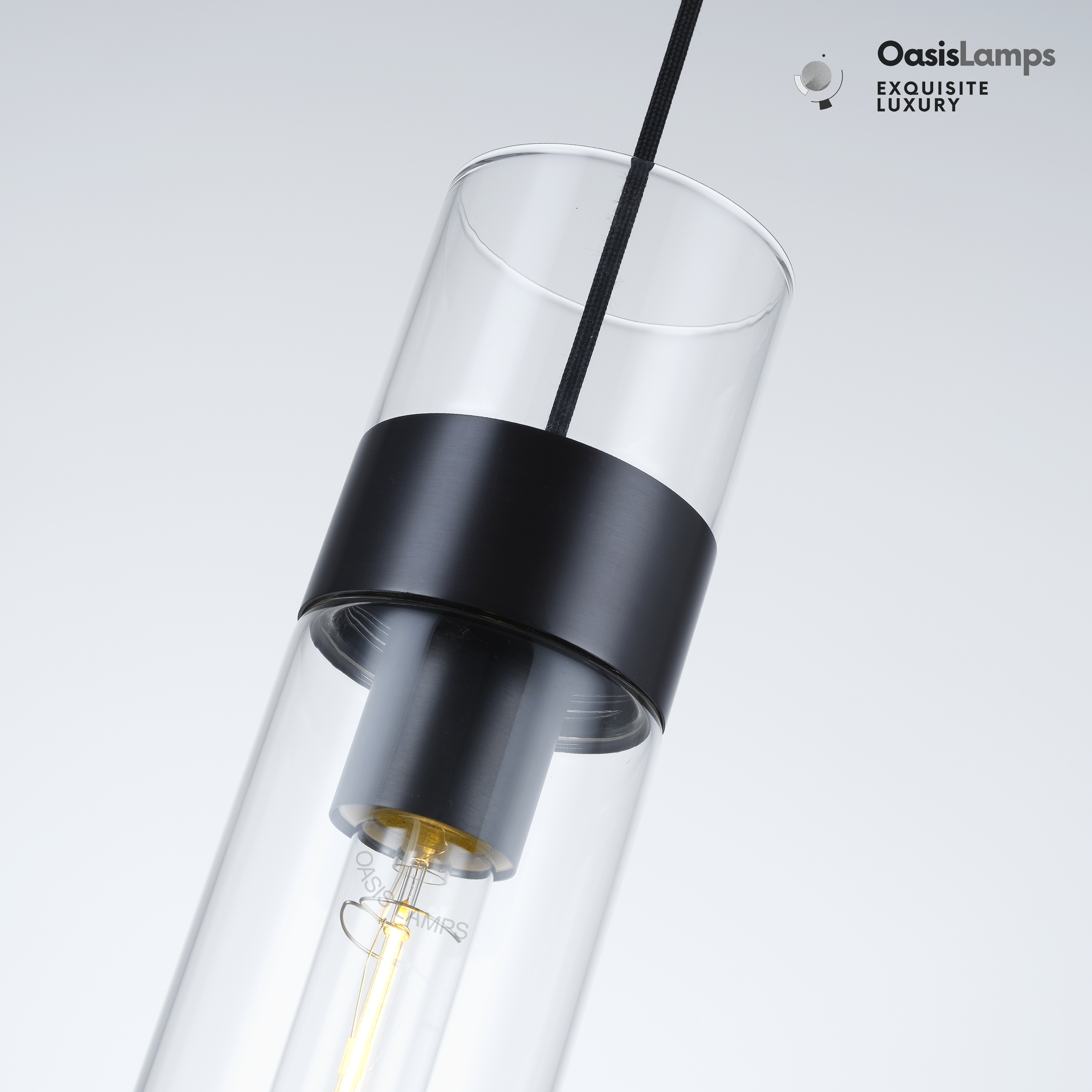 Cylora Glass Tube Pendant#Color_Black