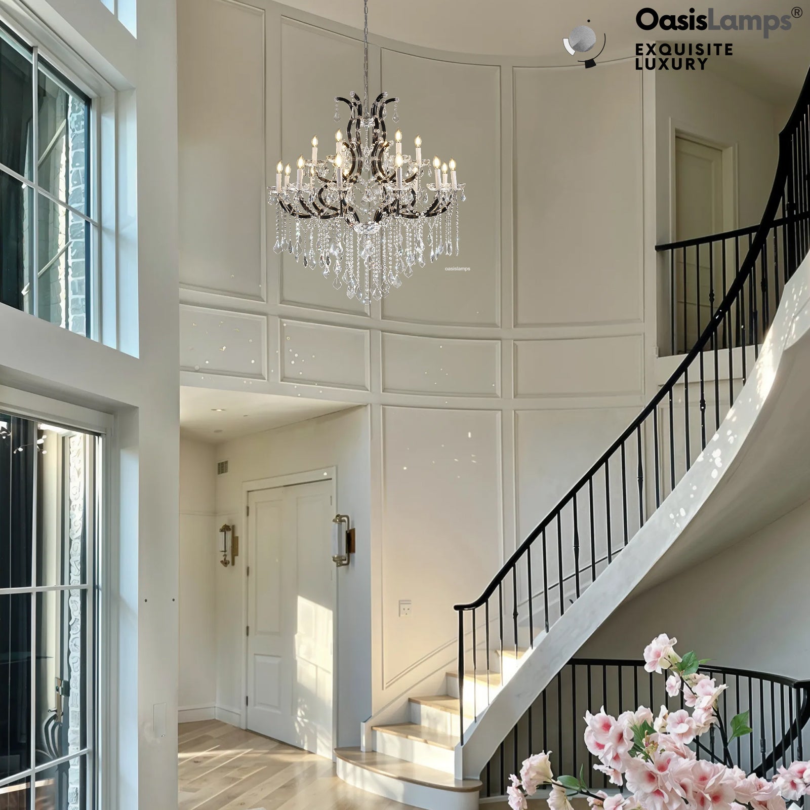 Crystal Candle Classical Chandelier 18" 40" 48"D#Size_40"