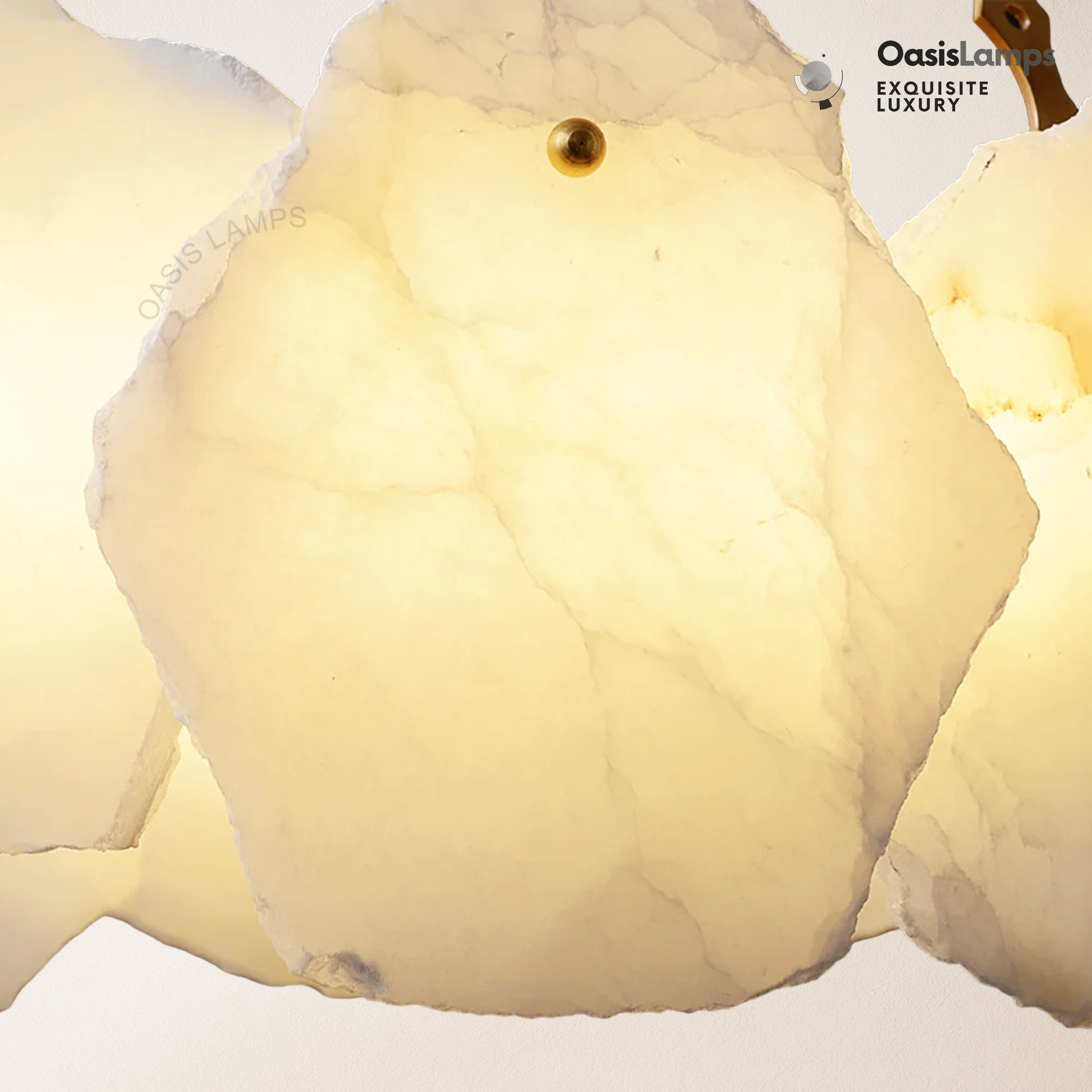 Moira Alabaster Marble Modern Snowflake Linear Chandelier with Chain