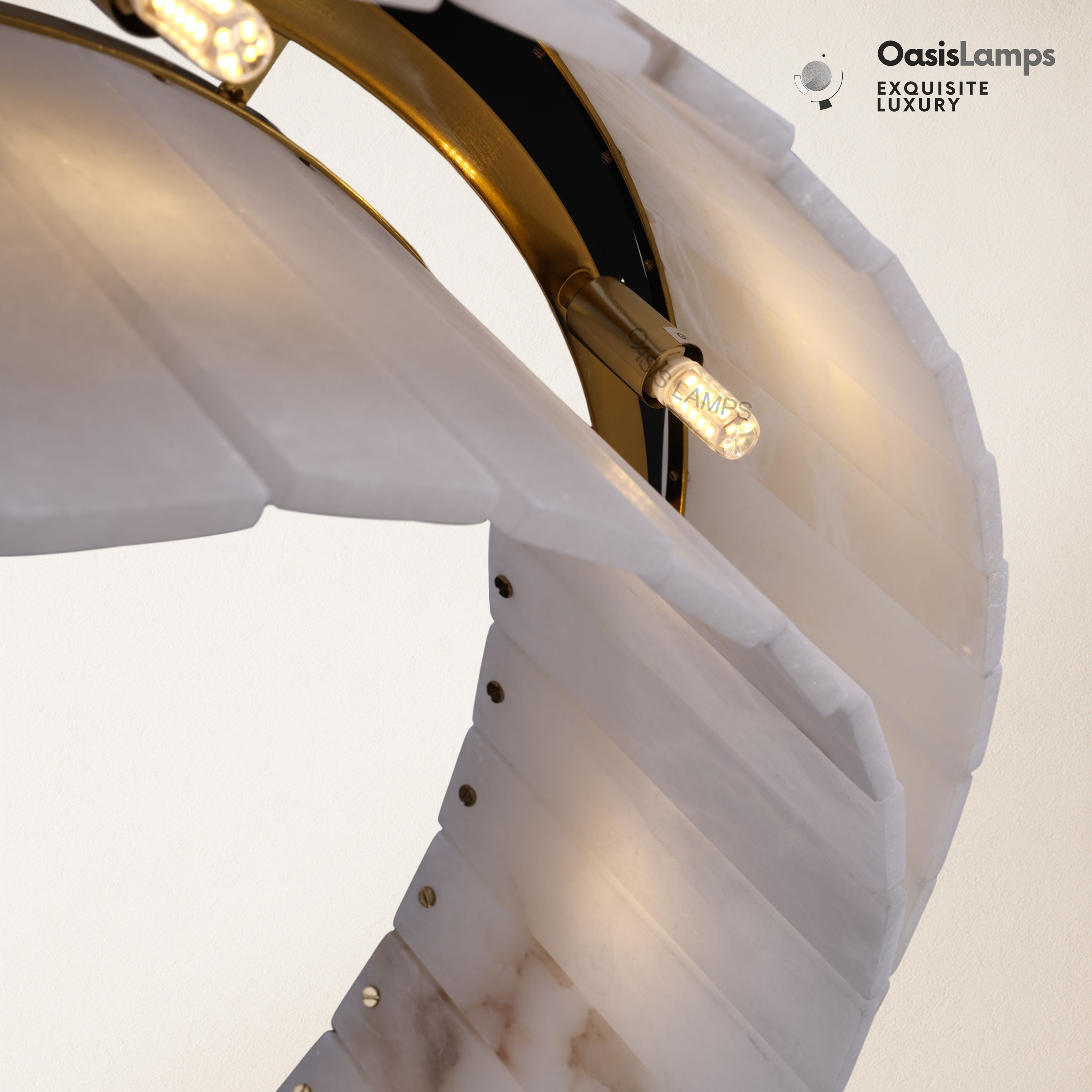 Sawyer Alabaster Rectangle Chandelier 40" 54"L#Color_Brass