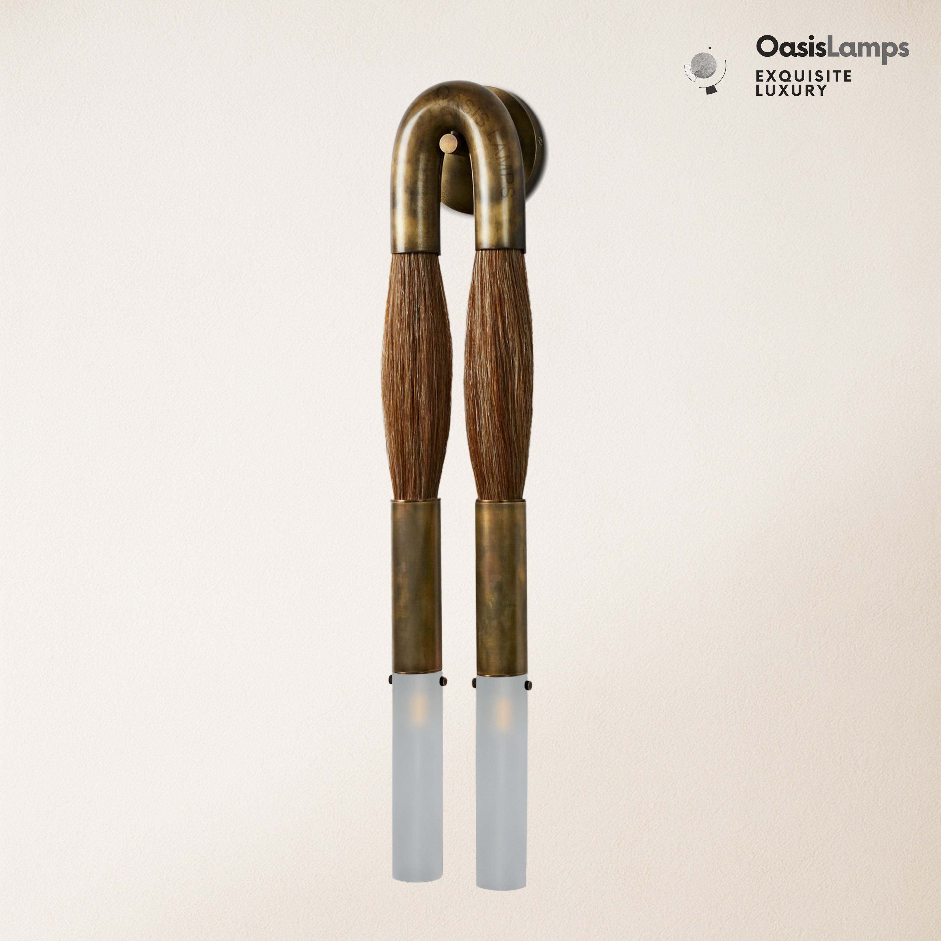 Horsehair Solid Brass Wall Sconce 30''H