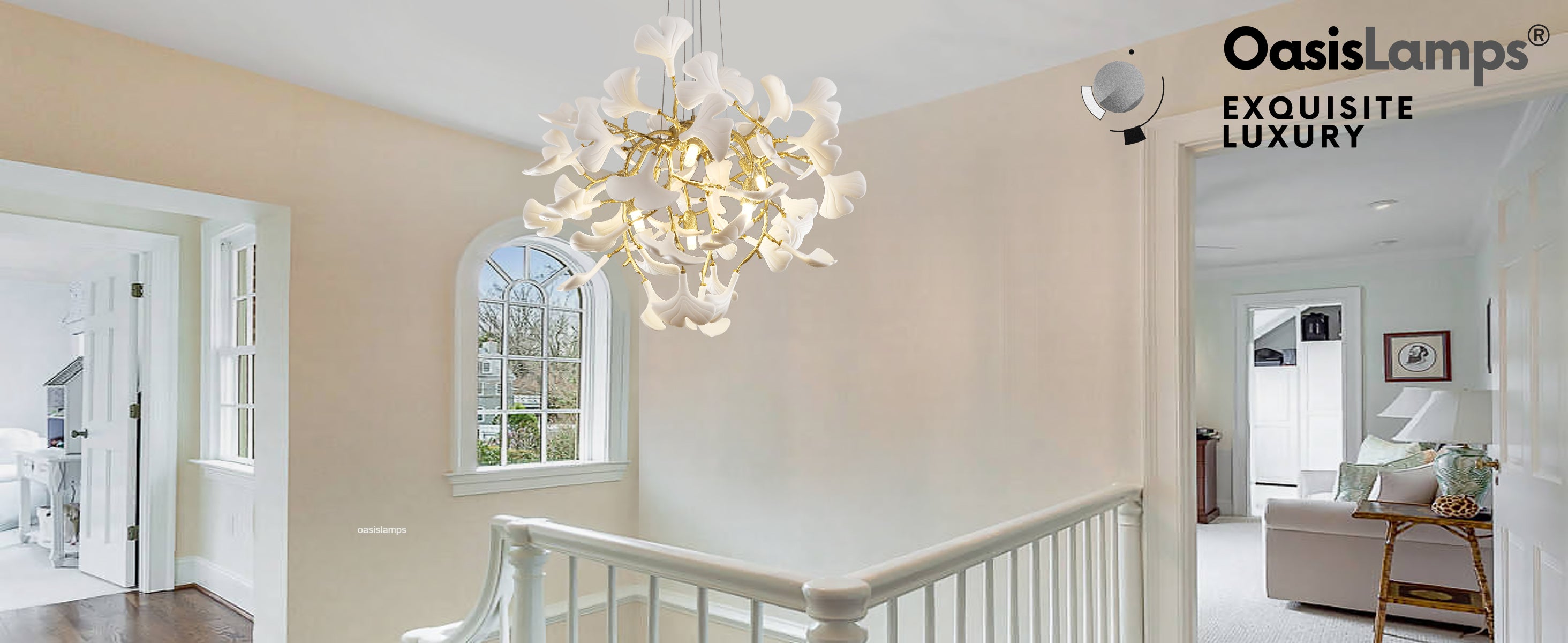 Twilight Branches Ceramic Glow Round Chandelier 23.6"D