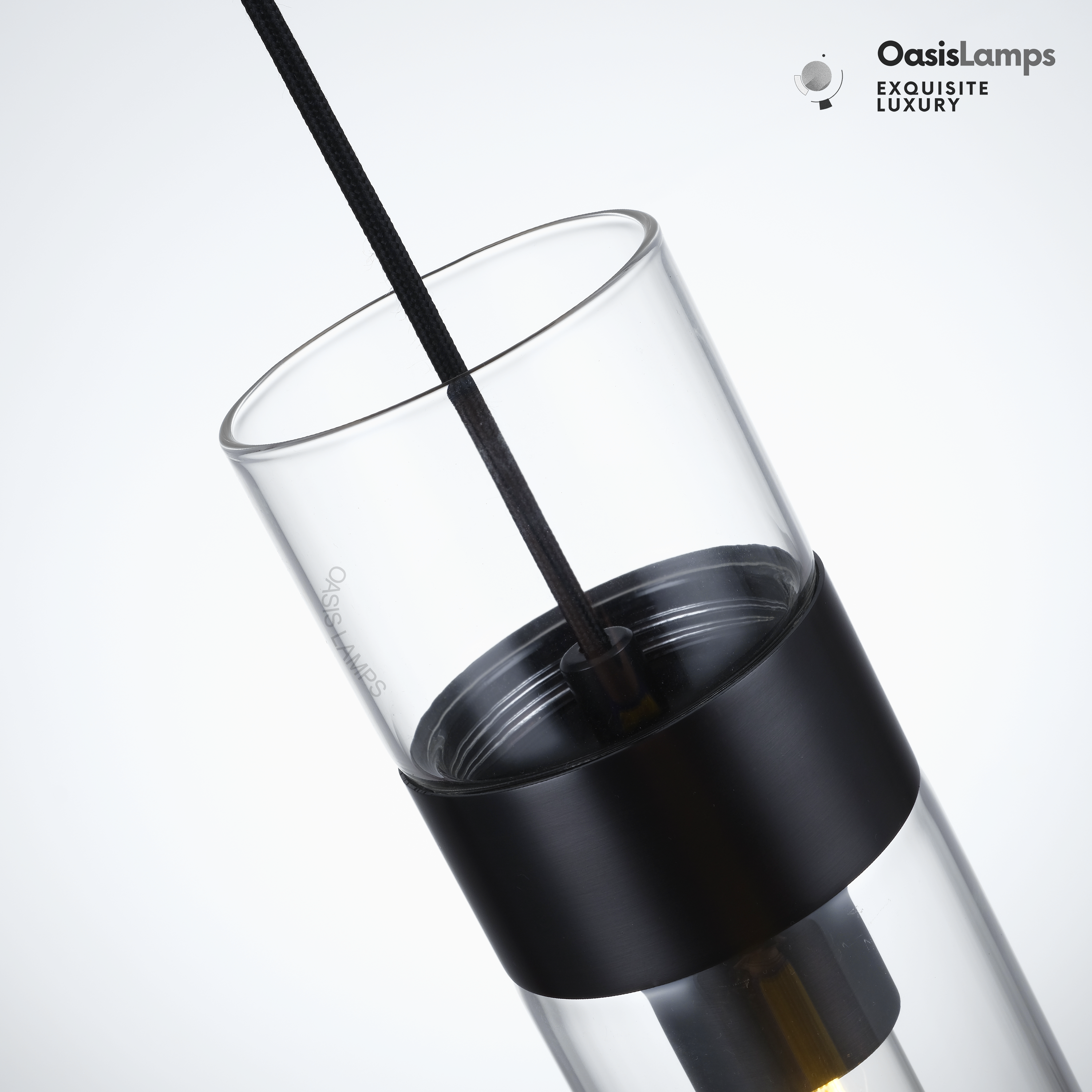 Cylora Glass Tube Pendant#Color_Black