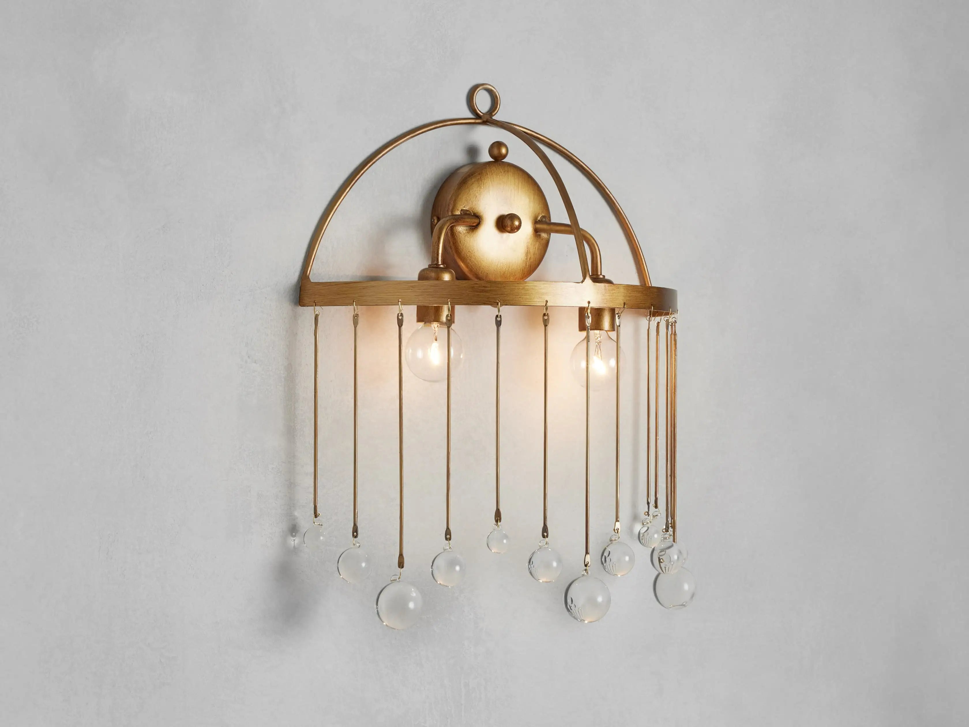 Crystal Ball Aubrey 2-Light Wall Sconce