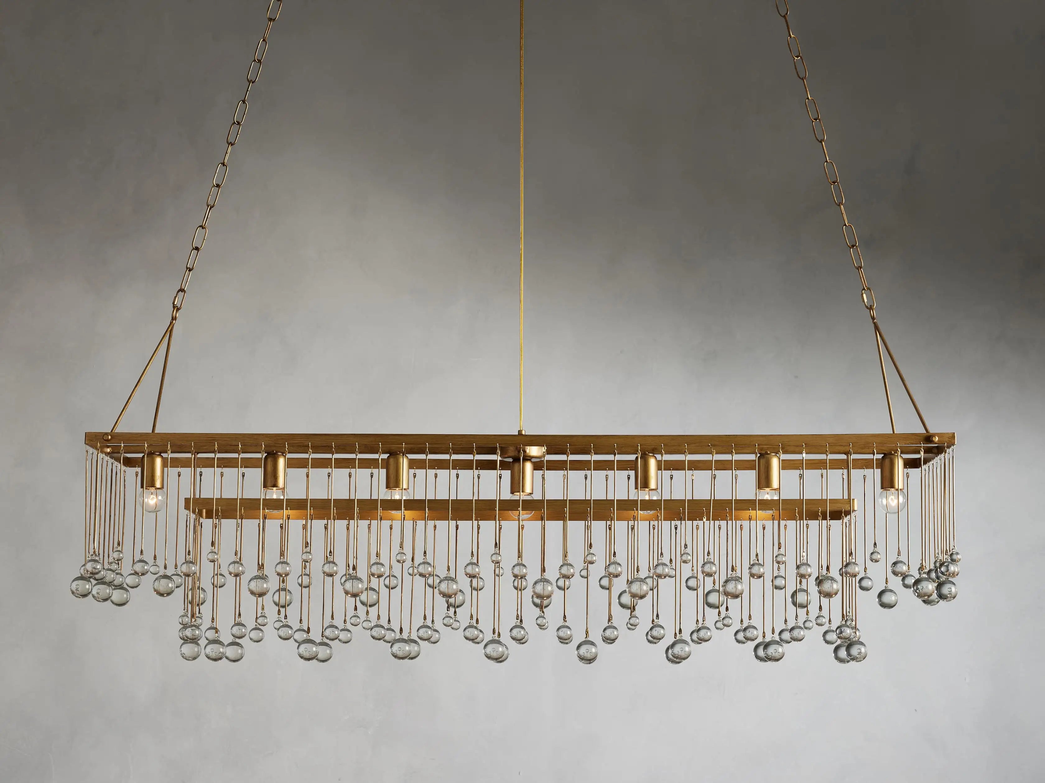 Crystal Ball Aubrey Rectangular Chandelier 47'' 60''