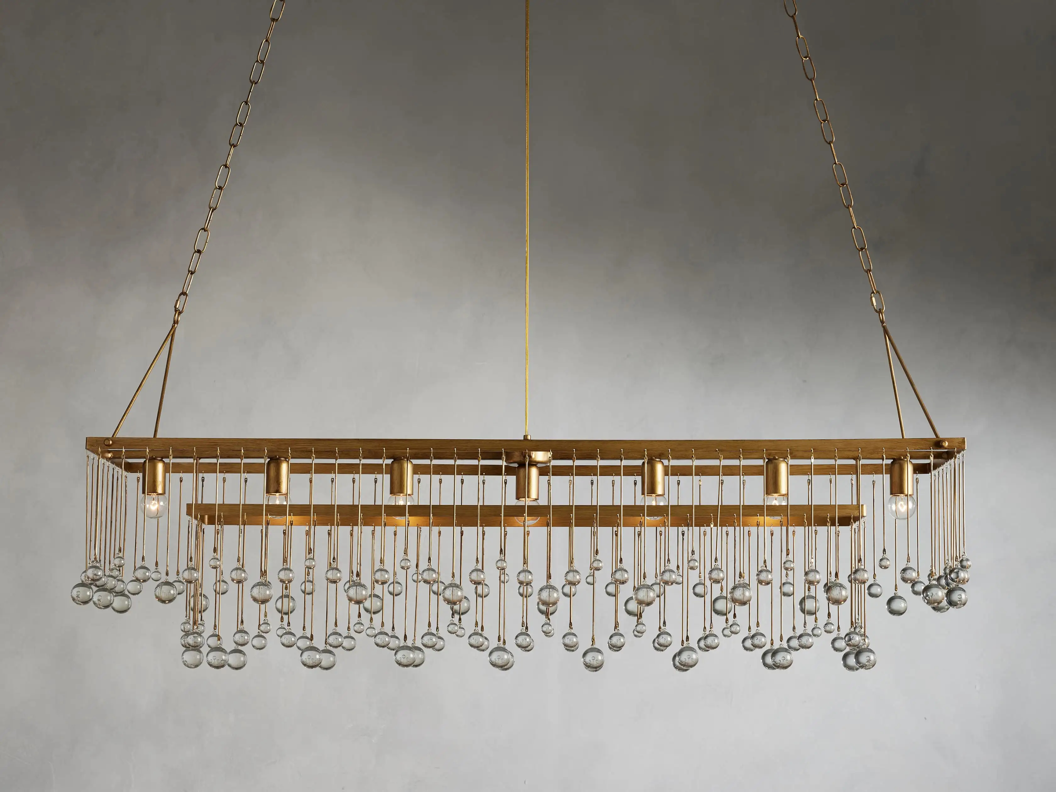 Crystal Ball Aubrey  Rectangular Chandelier 47'' 60''