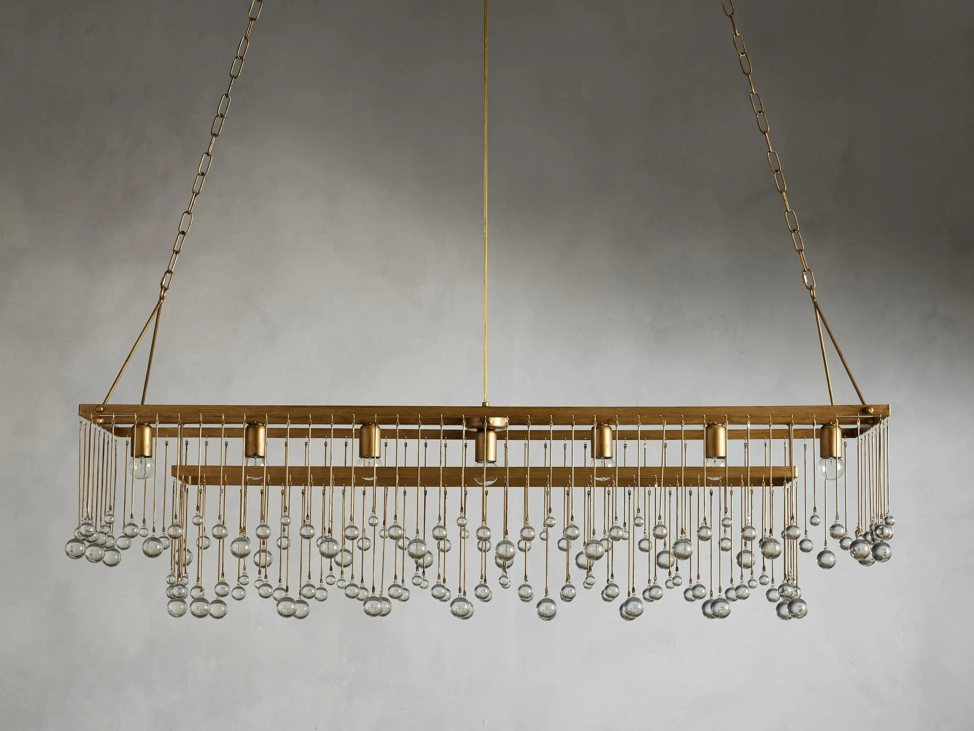 Crystal Ball Aubrey  Rectangular Chandelier 47'' 60''