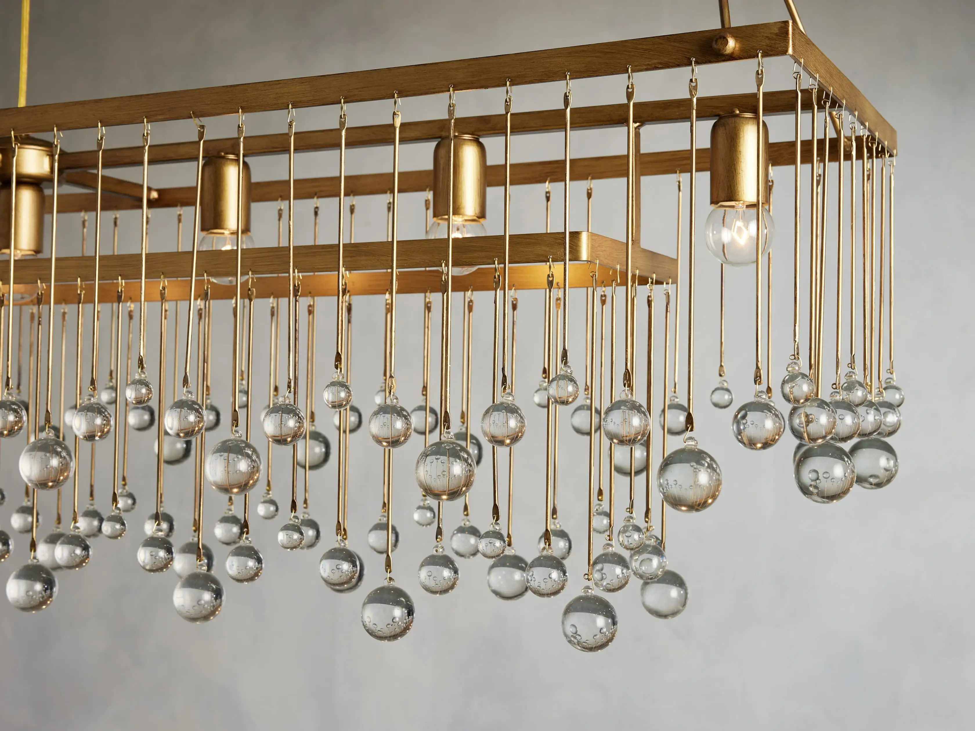 Crystal Ball Aubrey  Rectangular Chandelier 47'' 60''