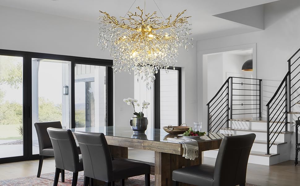 Modern Crystal Chandeliers for Dining Room, Over Table