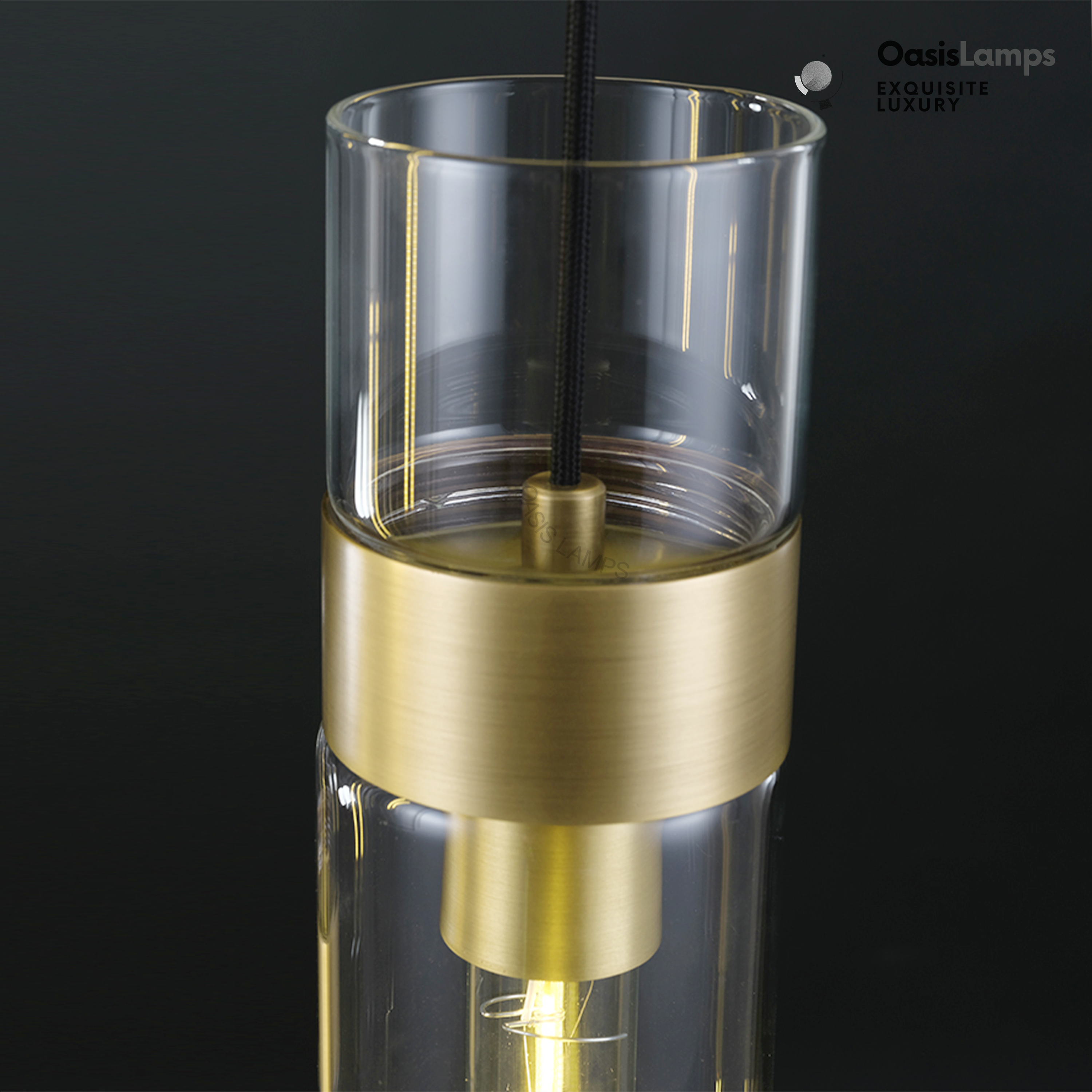 Cylora Glass Tube Pendant#Color_Brass