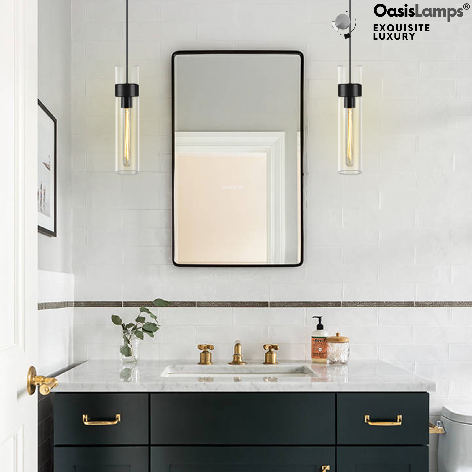 Cylora Glass Tube Pendant#Color_Black