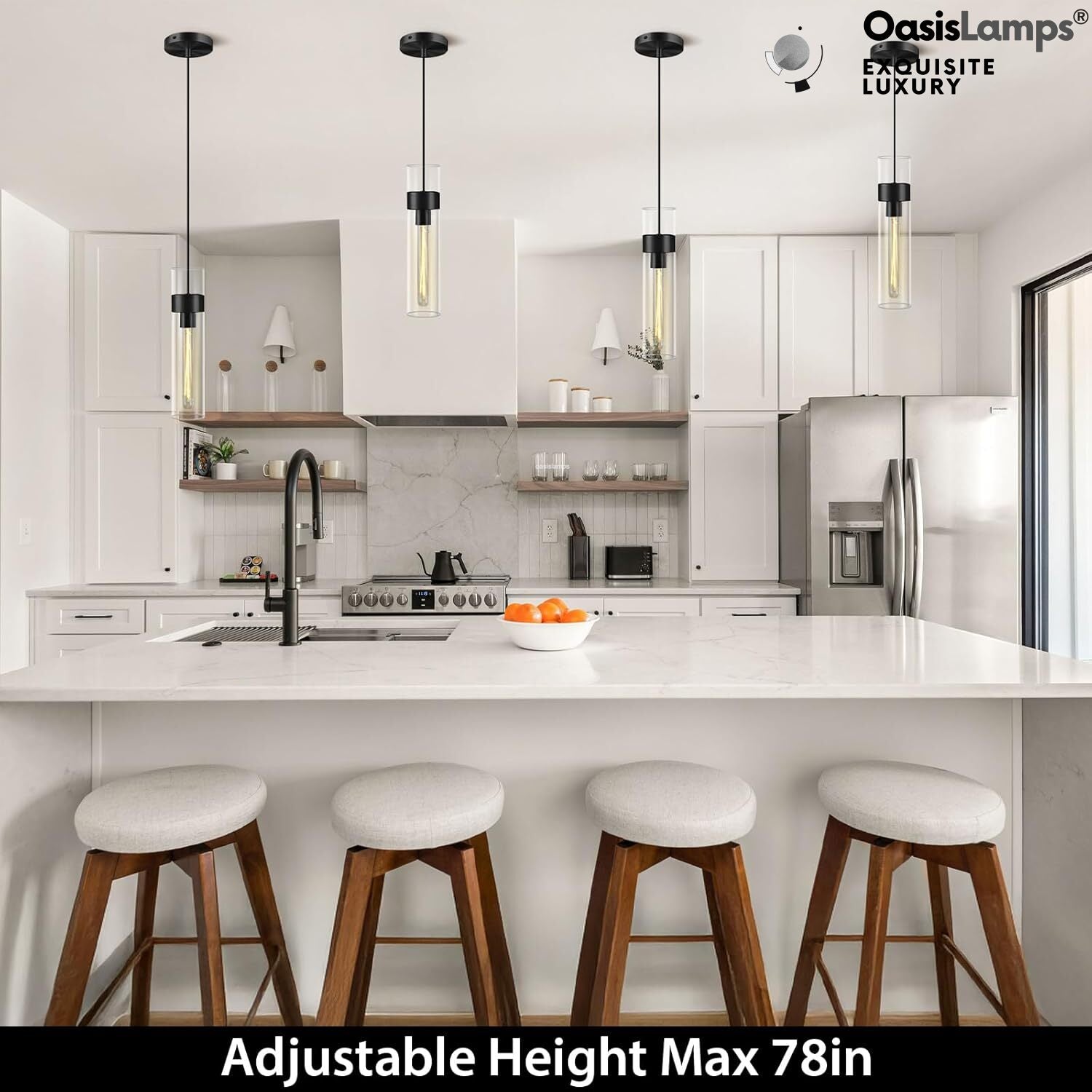 Cylora Glass Tube Pendant#Color_Black