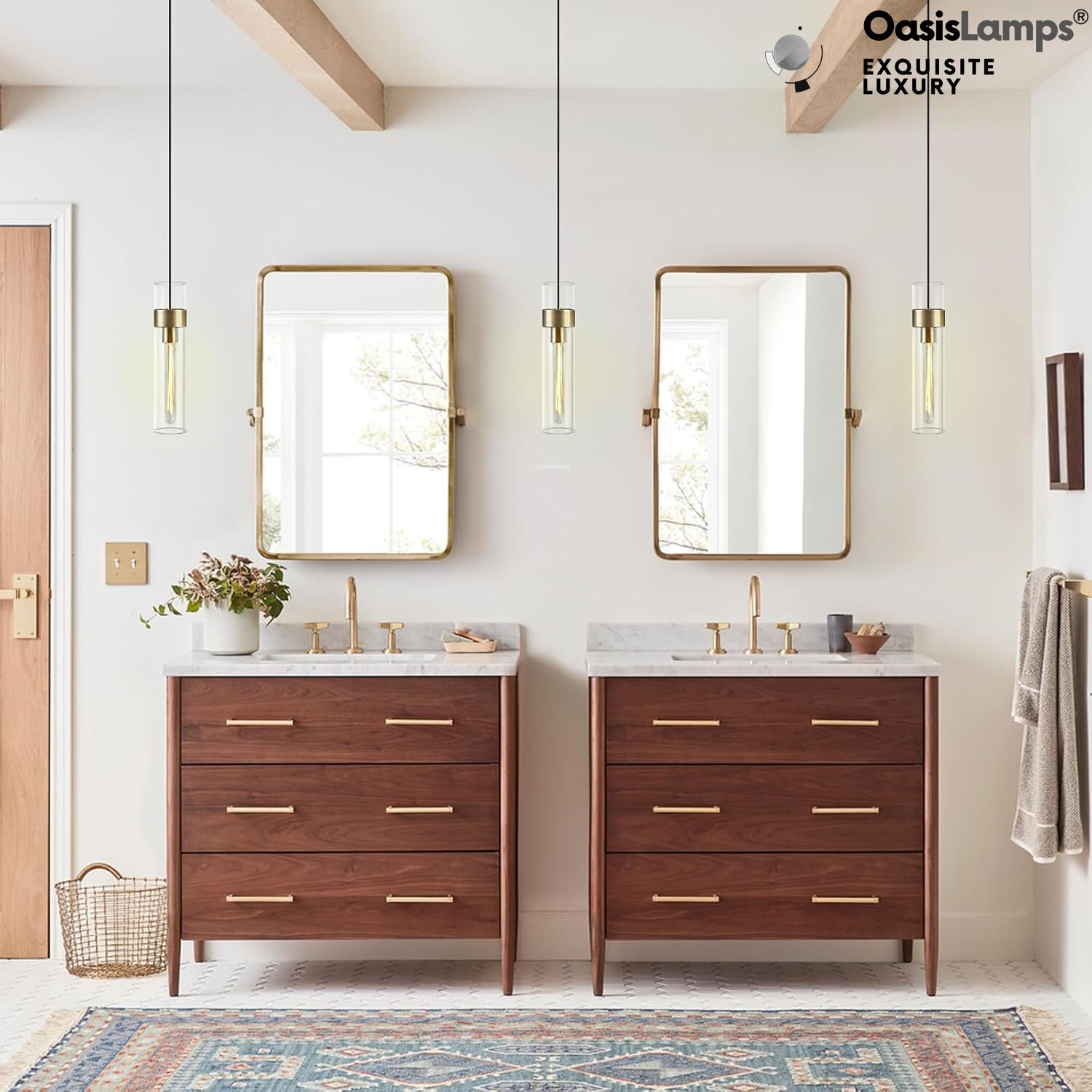 Cylora Glass Tube Pendant#Color_Brass