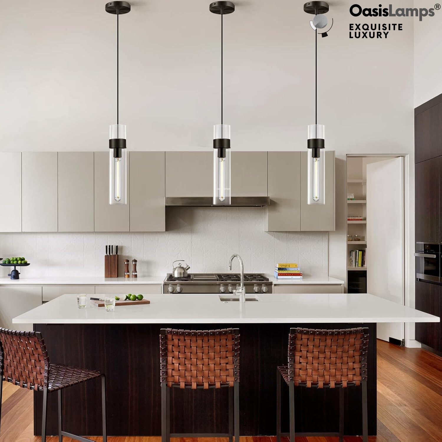 Cylora Glass Tube Pendant#Color_Black