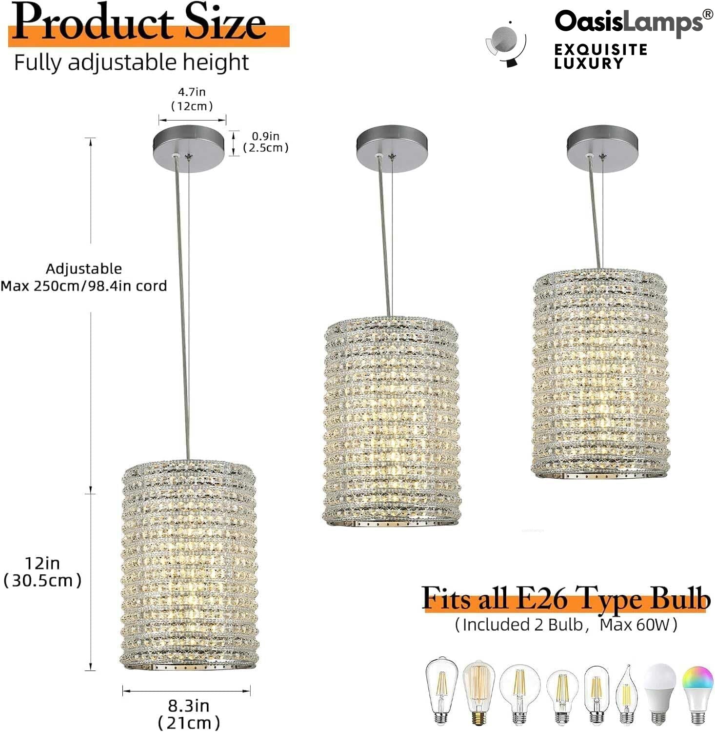 Stellar Beads Pendant Lights Smoke Clear 12"#Color_clear
