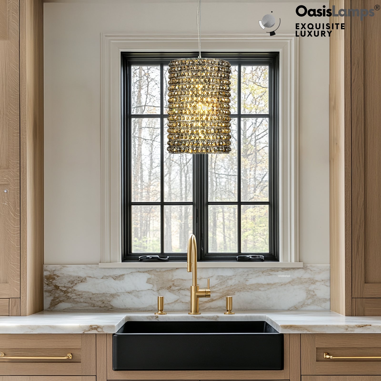 Stellar Beads Pendant Lights Smoke Clear 12"#Color_Gray