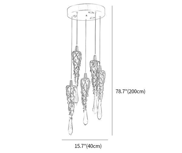 Modern branched chandelier